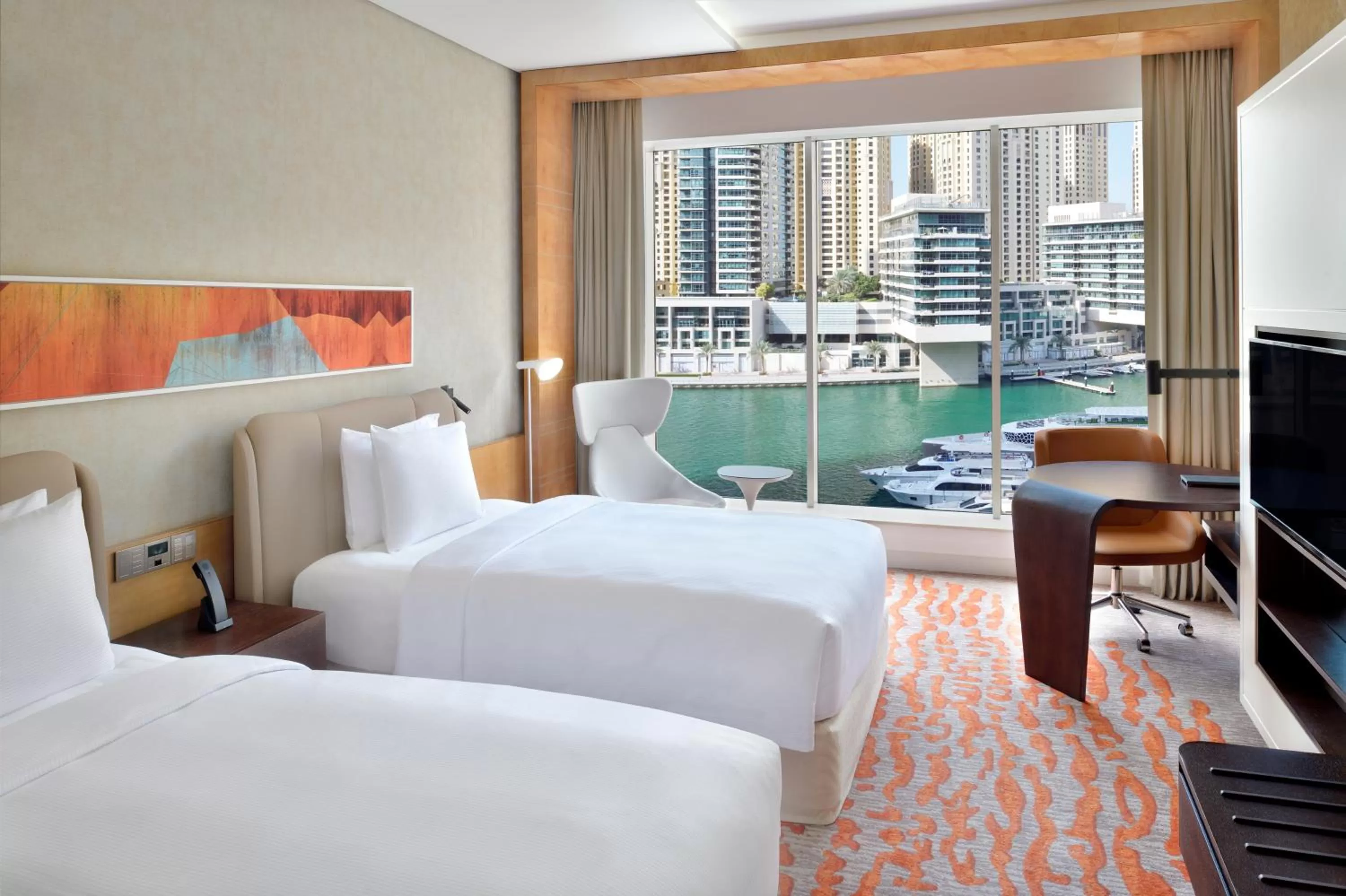 Premium Twin Room with Marina View in Crowne Plaza Dubai Marina by IHG