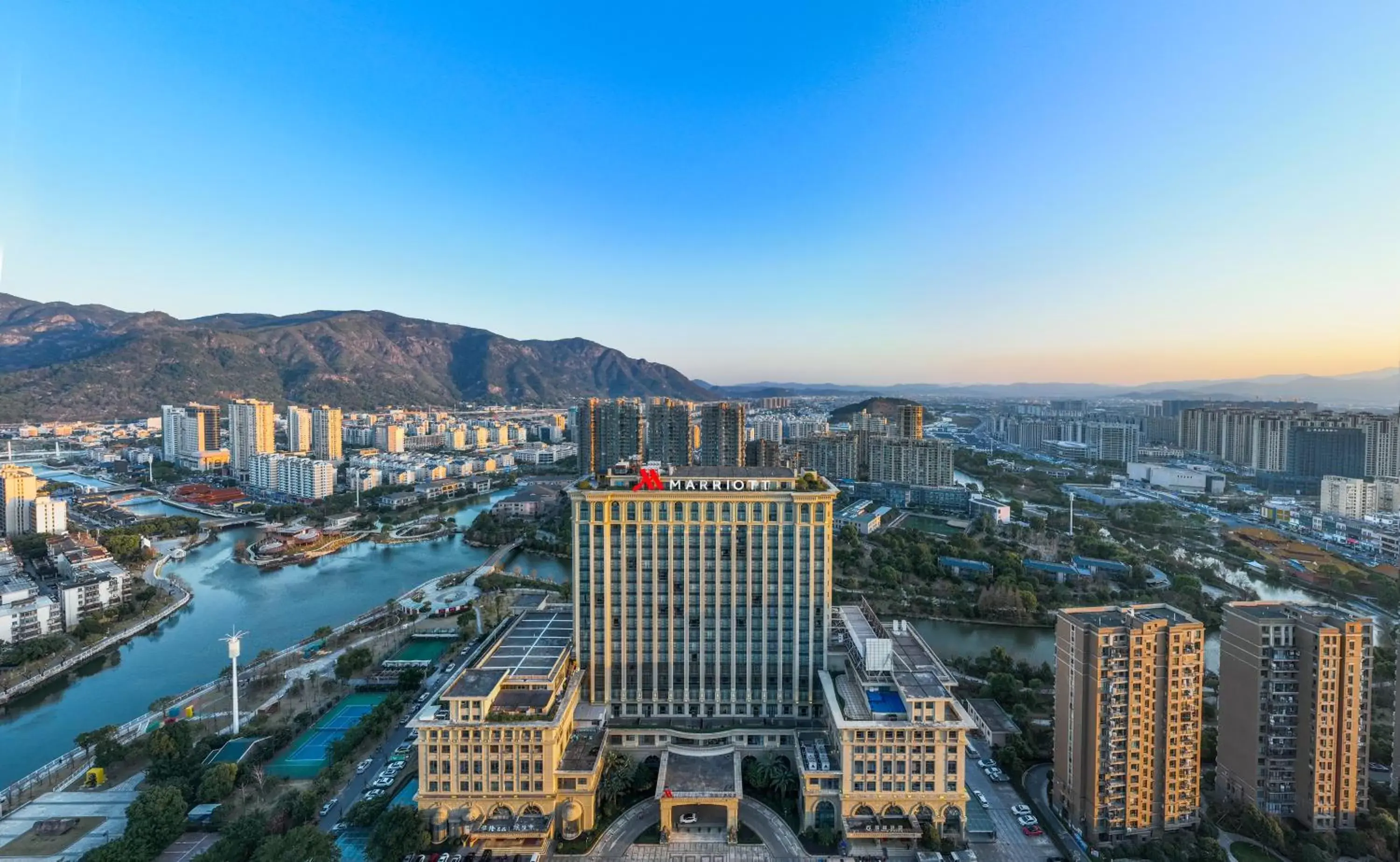 Property building, Bird's-eye View in Zhejiang Taizhou Marriott Hotel