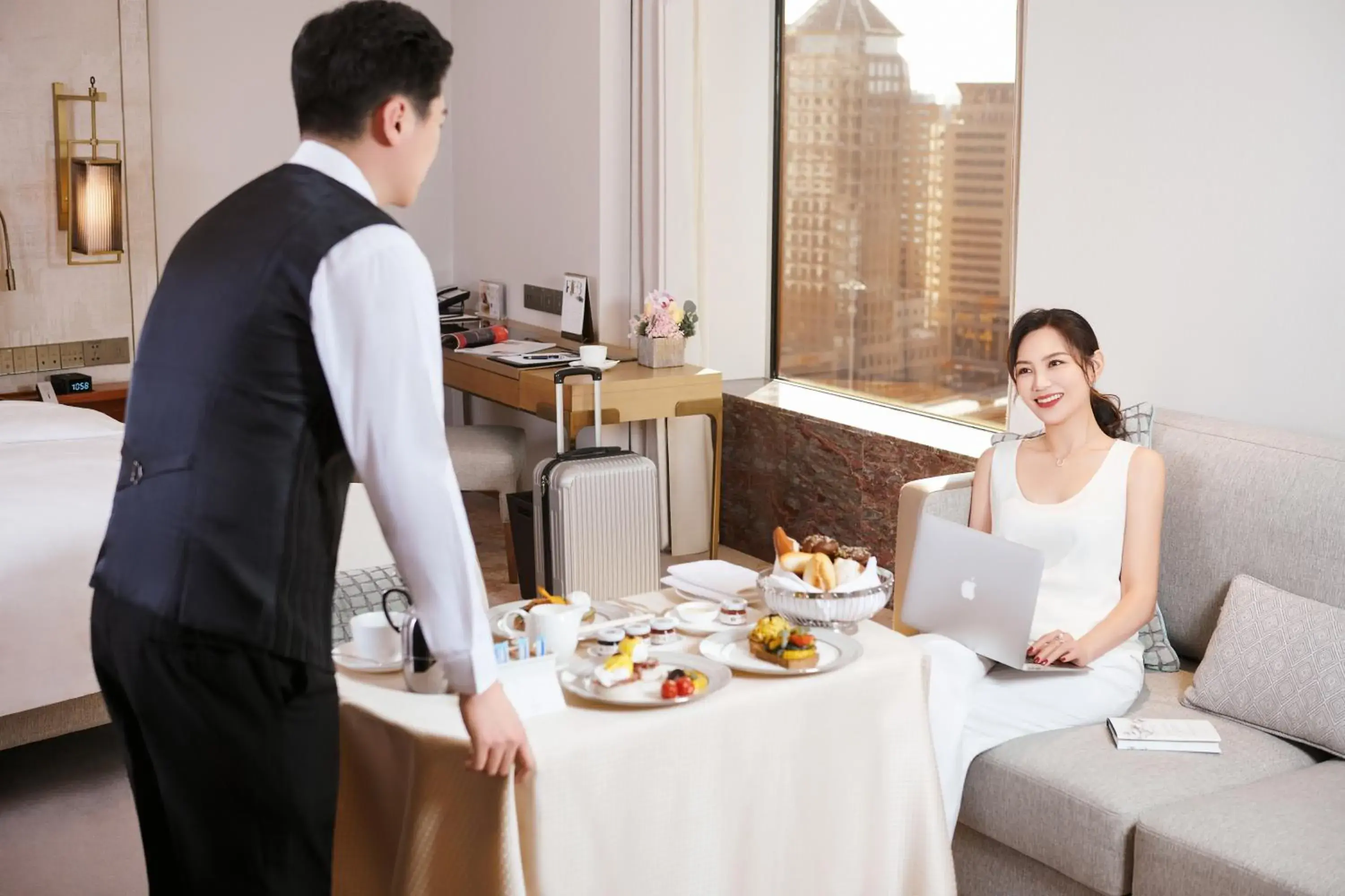 Staff, Guests in China World Hotel, Beijing