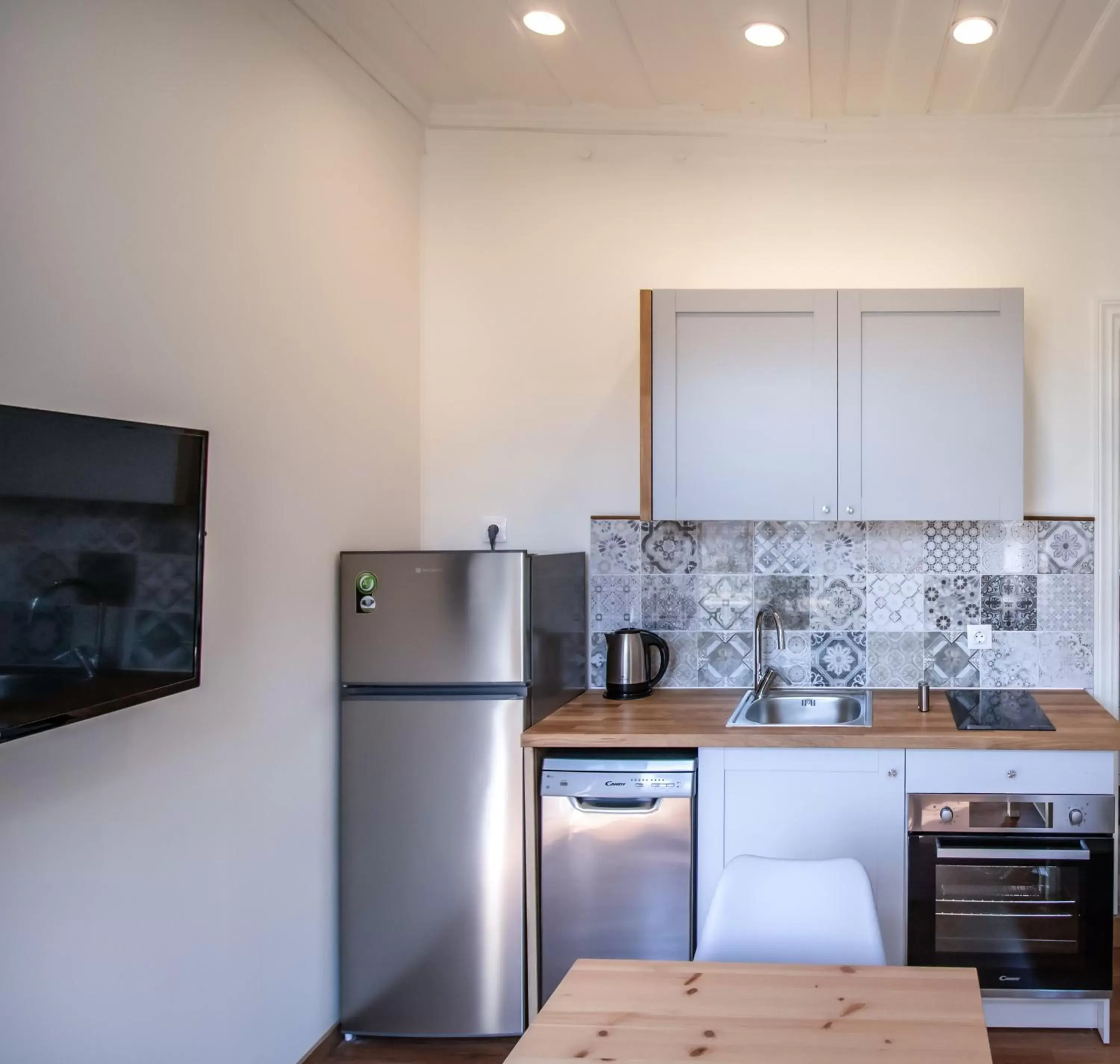 Kitchen/Kitchenette in Levkosh Apartments at Lefkada's Heart