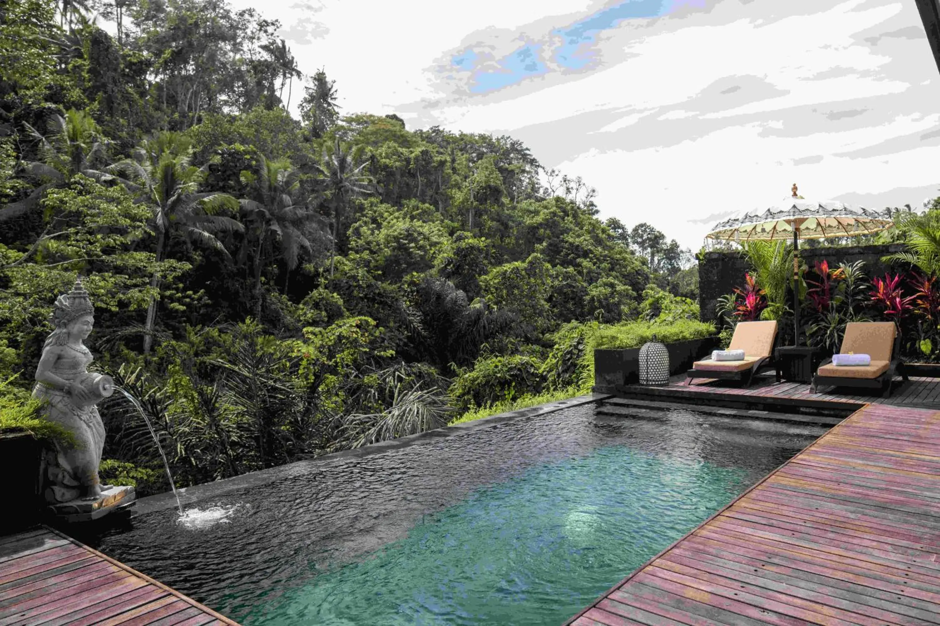 Balcony/Terrace, Swimming Pool in The Kayon Valley Resort