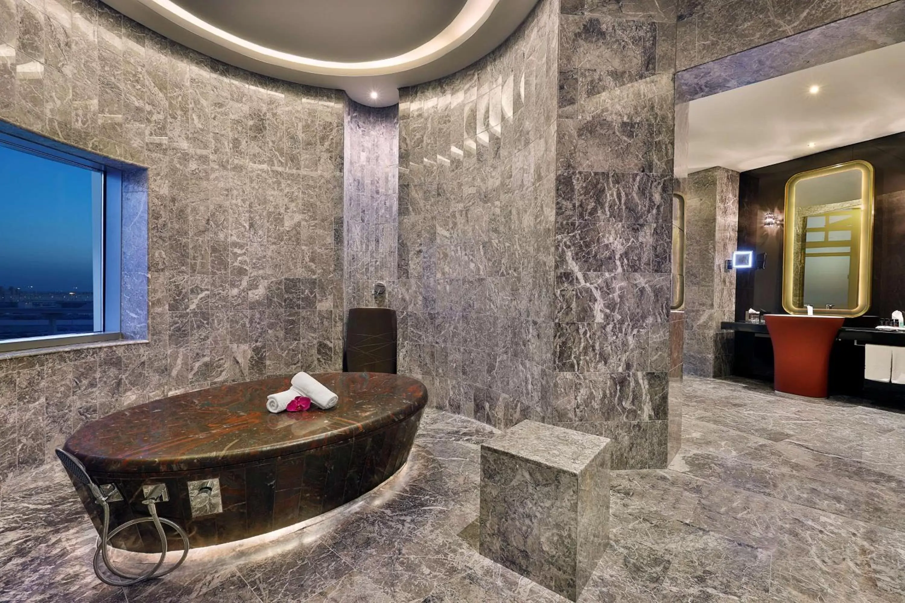 Bed, Bathroom in AlRayyan Hotel Doha, Curio Collection by Hilton