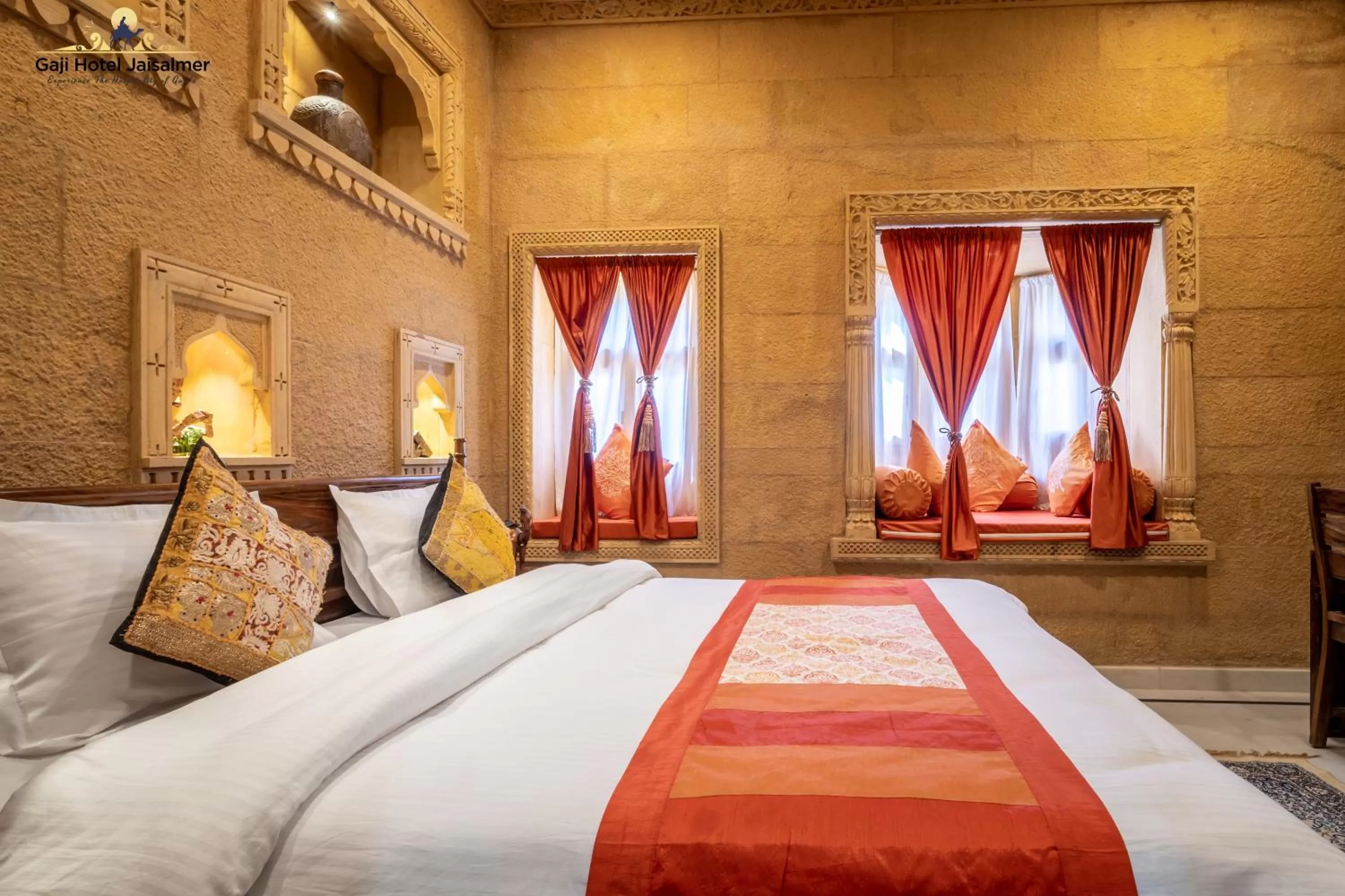 Bed in Gaji Hotel Jaisalmer