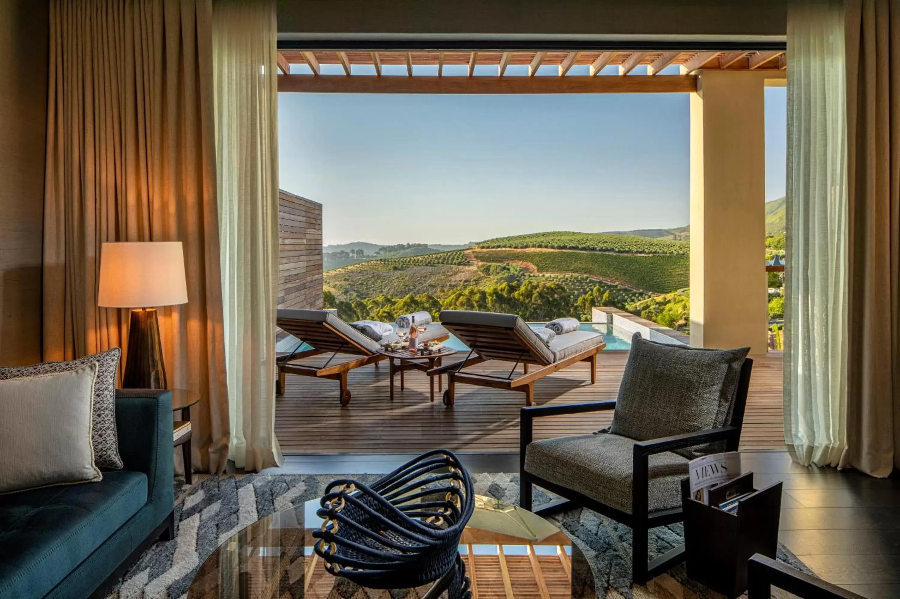 Balcony/Terrace, Seating Area in Delaire Graff Lodges and Spa