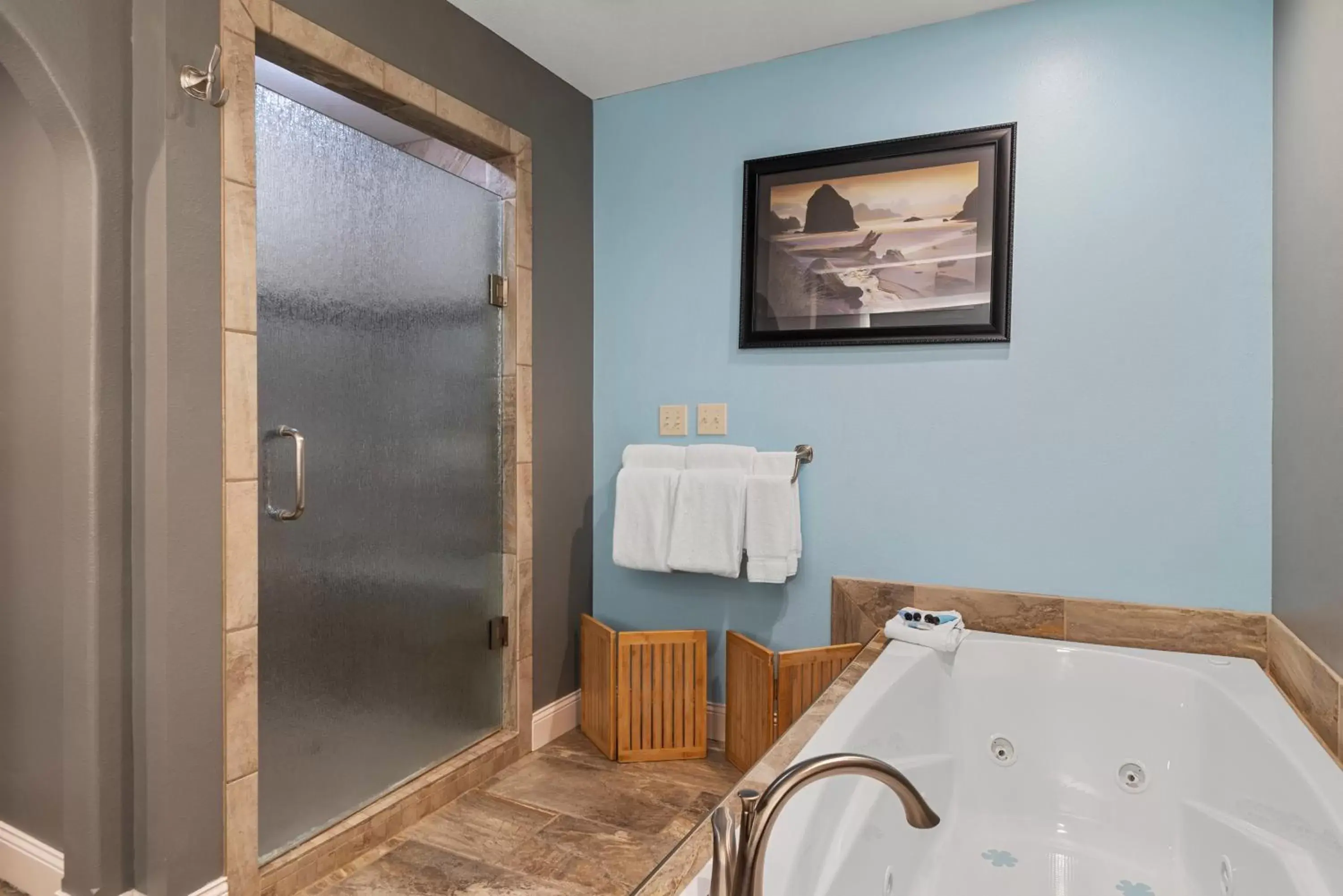 Shower, Bathroom in Deadwood Gulch Resort, Trademark Collection by Wyndham