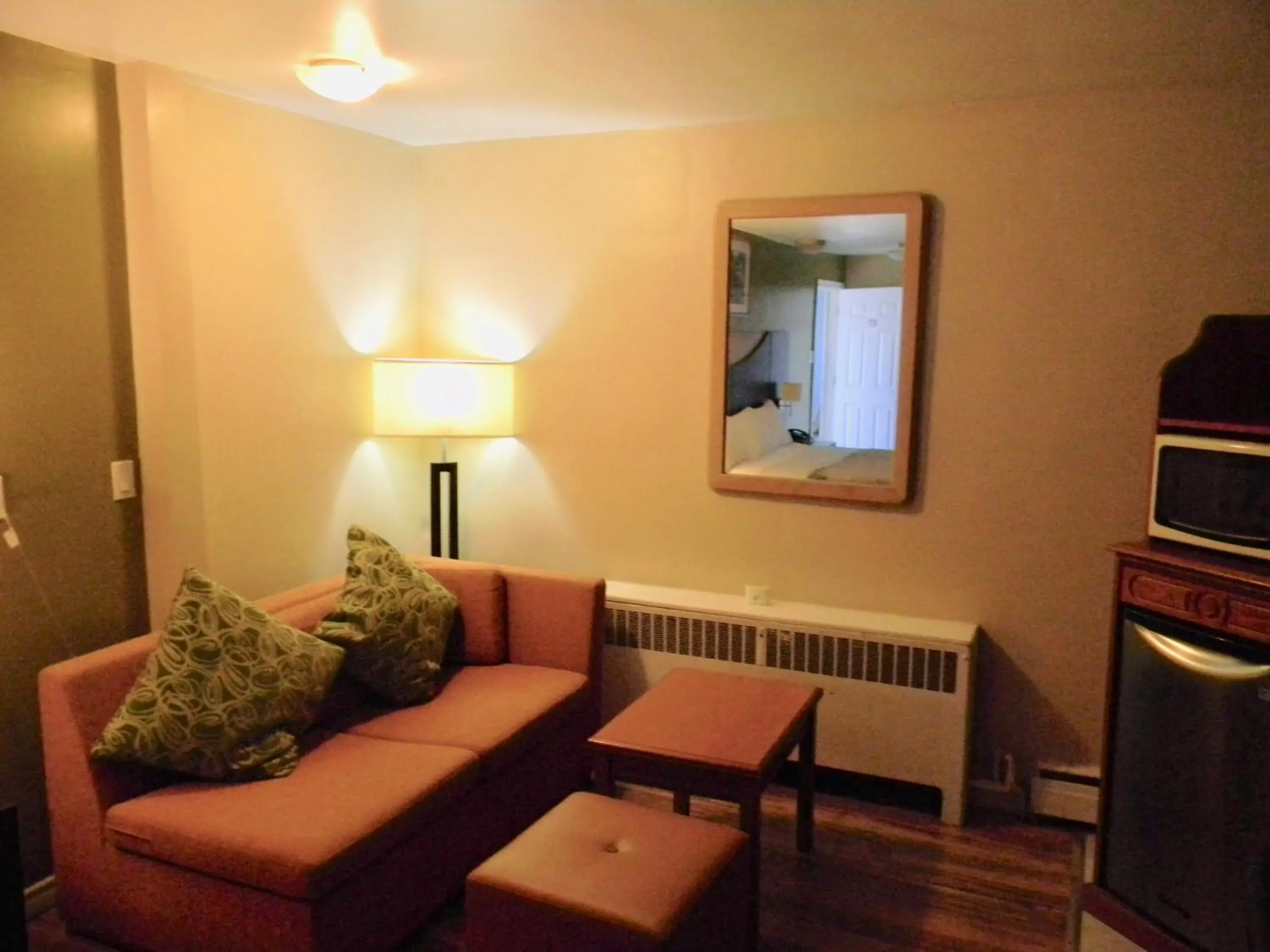 Living room, Seating Area in American Plaza Motel