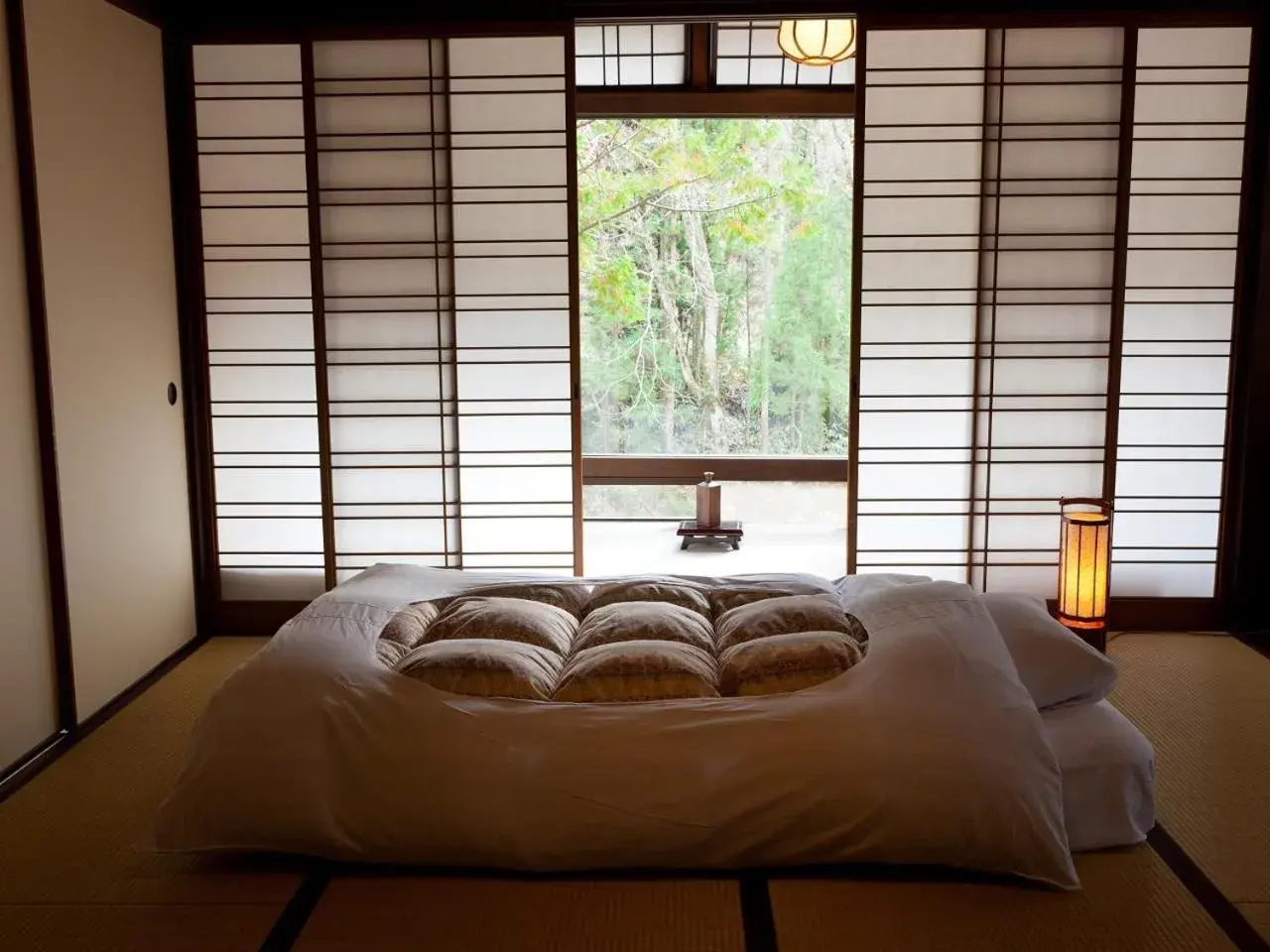 Bed in Wanosato Ryokan