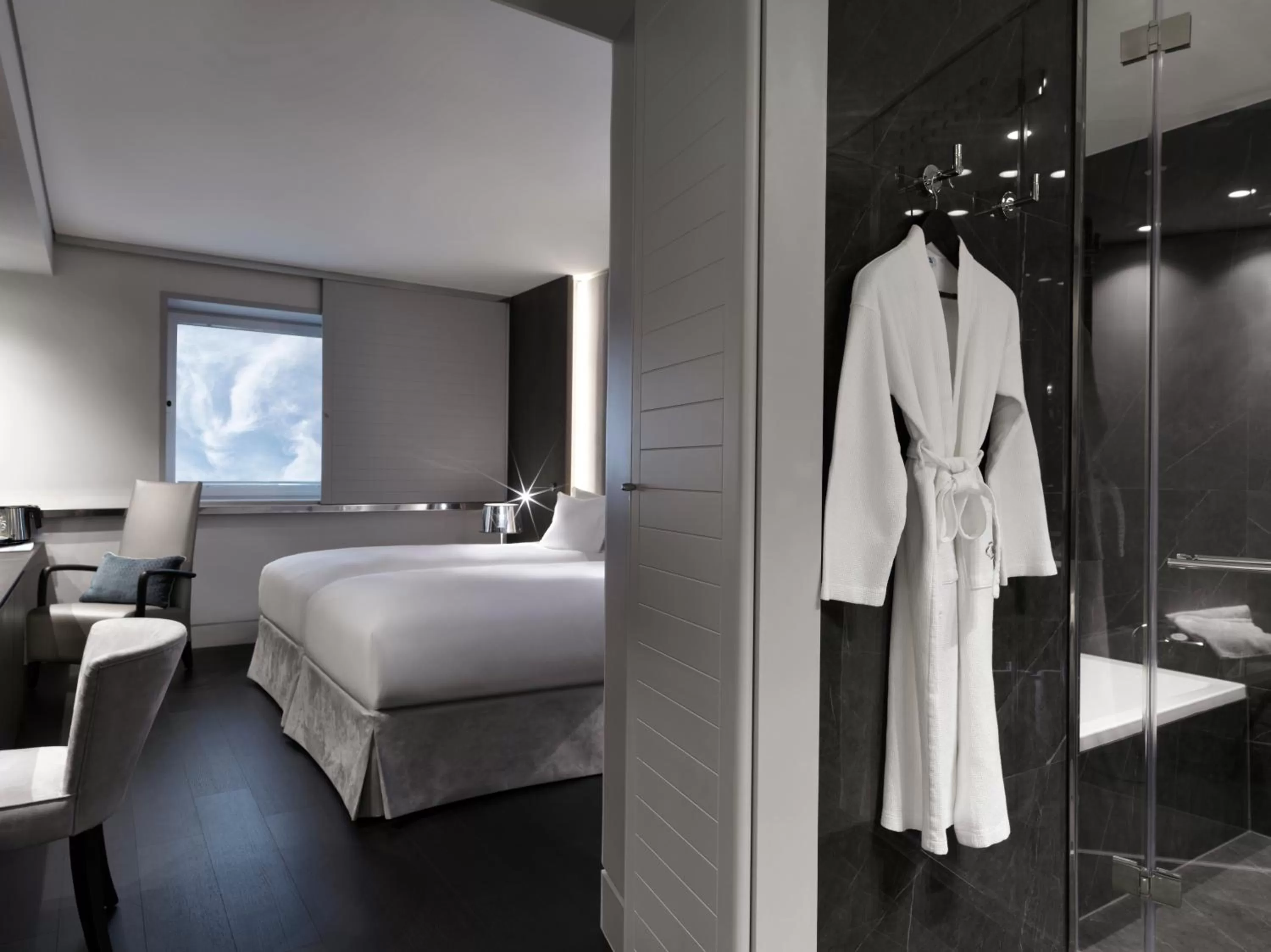 Bed in Sofitel Athens Airport