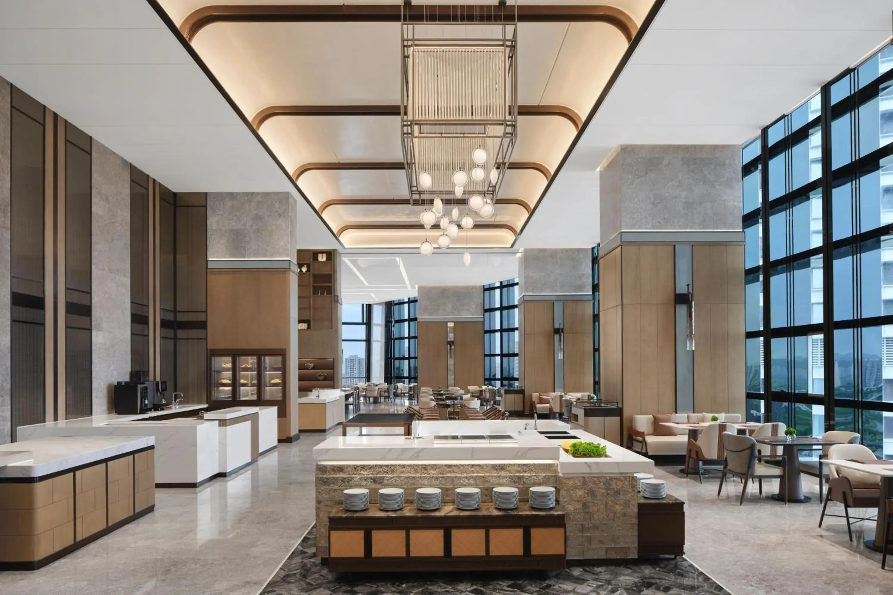 Kitchen or kitchenette in Zhuhai Marriott Hotel Jinwan