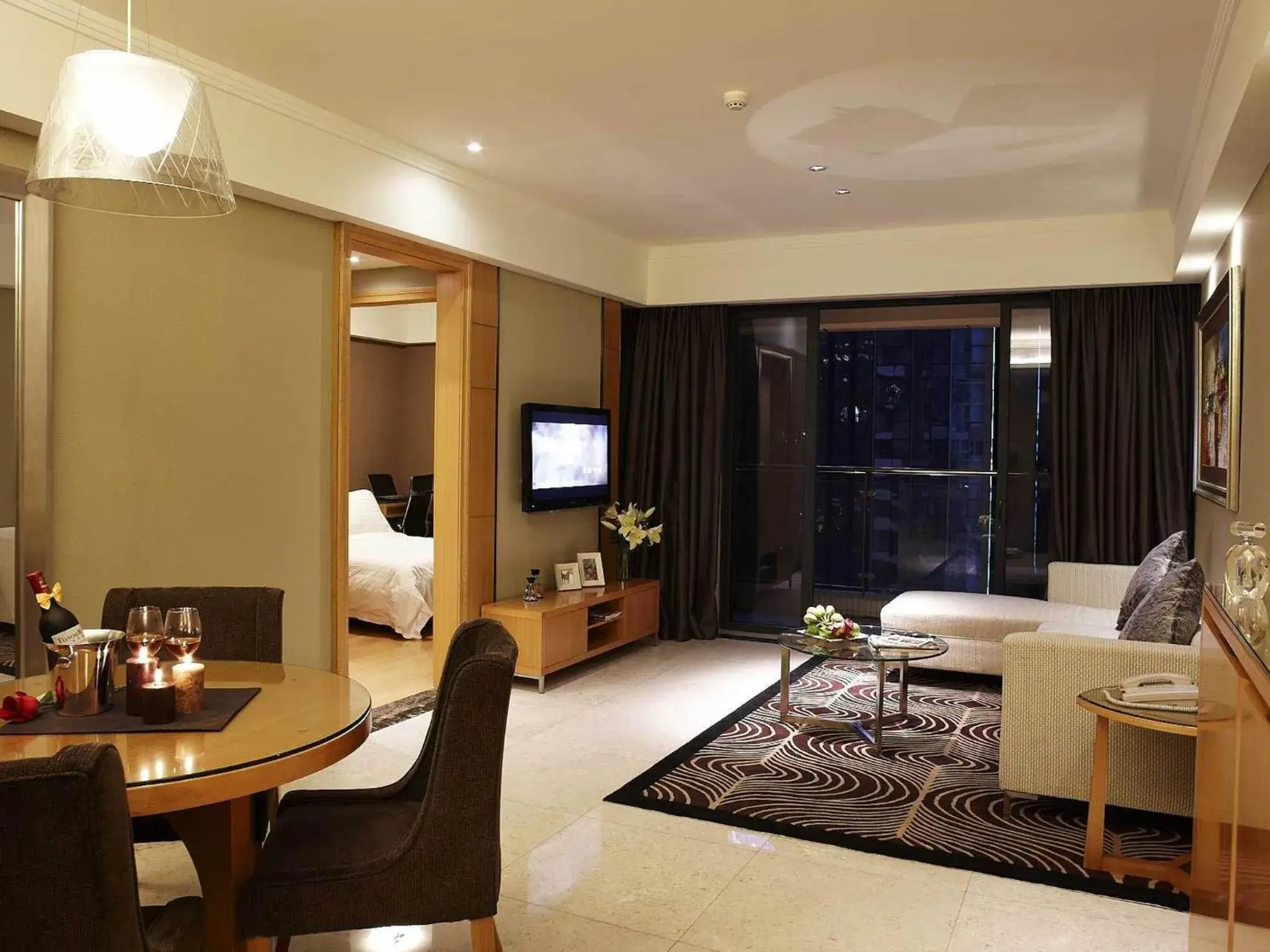 Living room, Seating Area in Dan Executive Hotel Apartment Zhujiang New Town