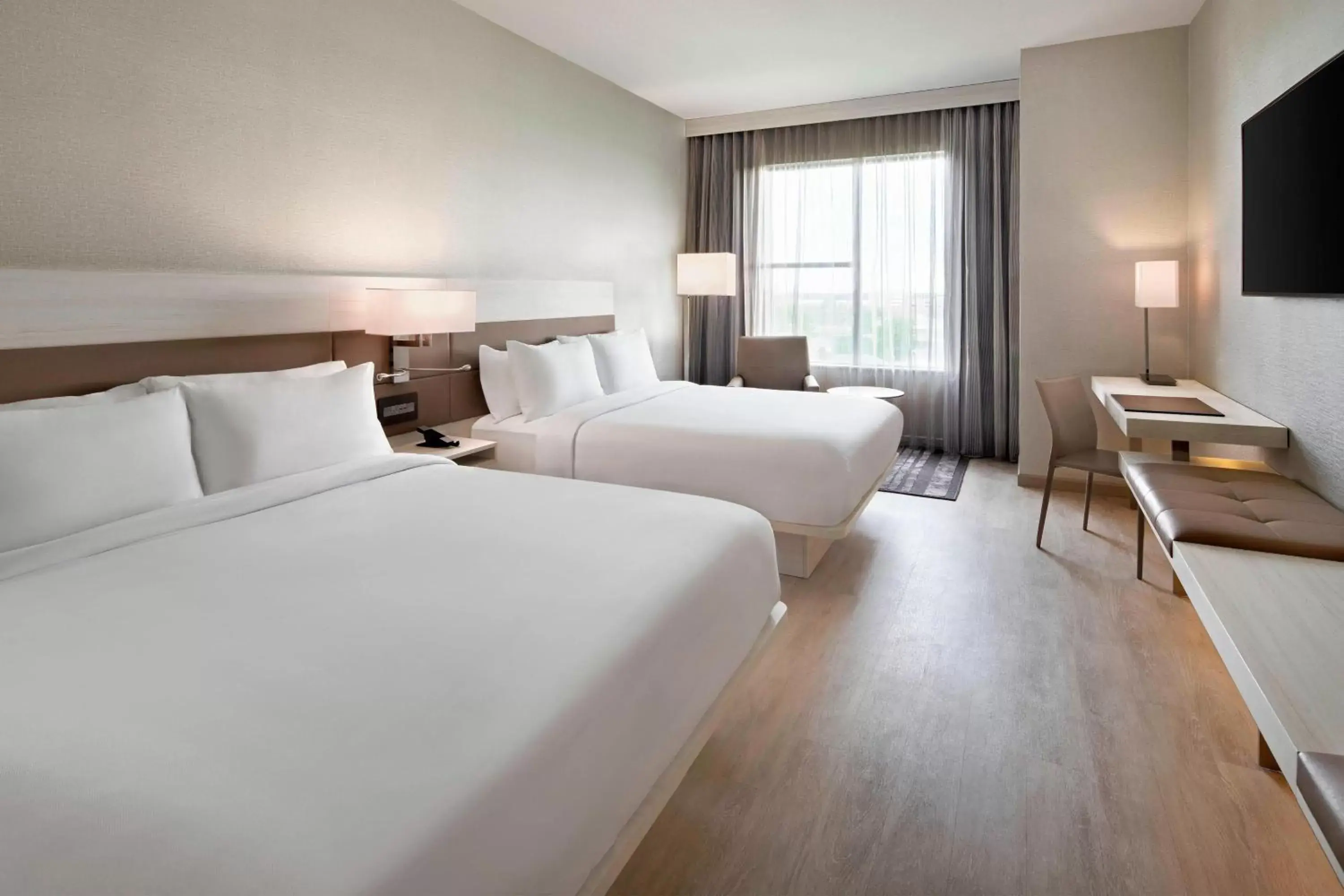 Queen Room with Two Queen Beds - Hearing Accessible in AC Hotel by Marriott Gainesville Downtown Queen Room with Two Queen Beds - Hearing Accessible in AC Hotel by Marriott Gainesville Downtown