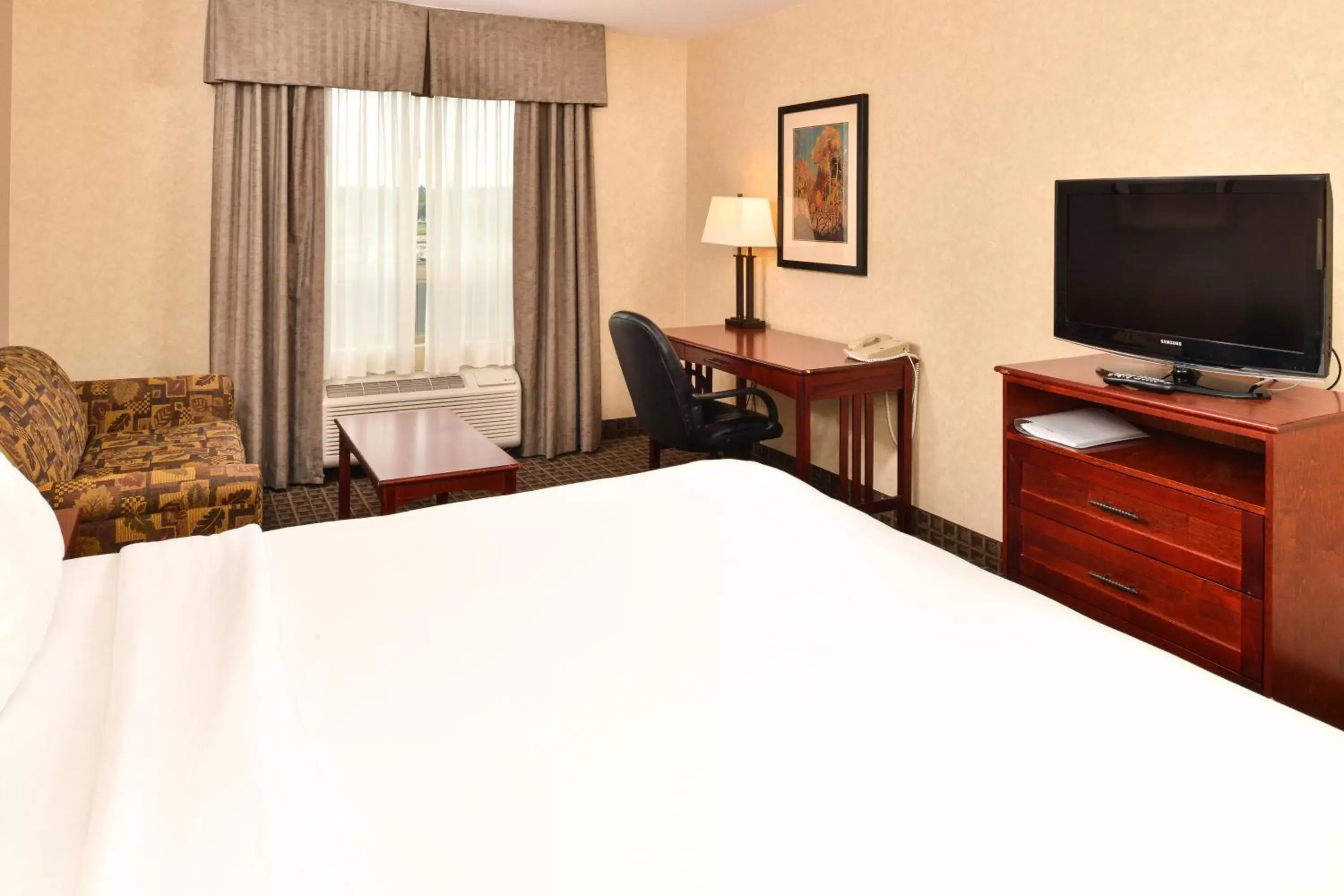 Photo of the whole room, TV/Entertainment Center in Holiday Inn Express Edmonton North, an IHG Hotel