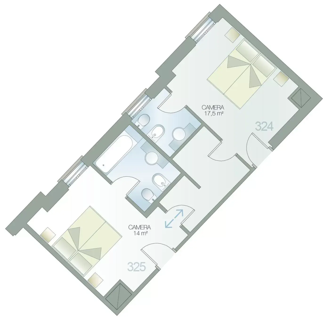 Bathroom, Floor Plan in Hotel Igea
