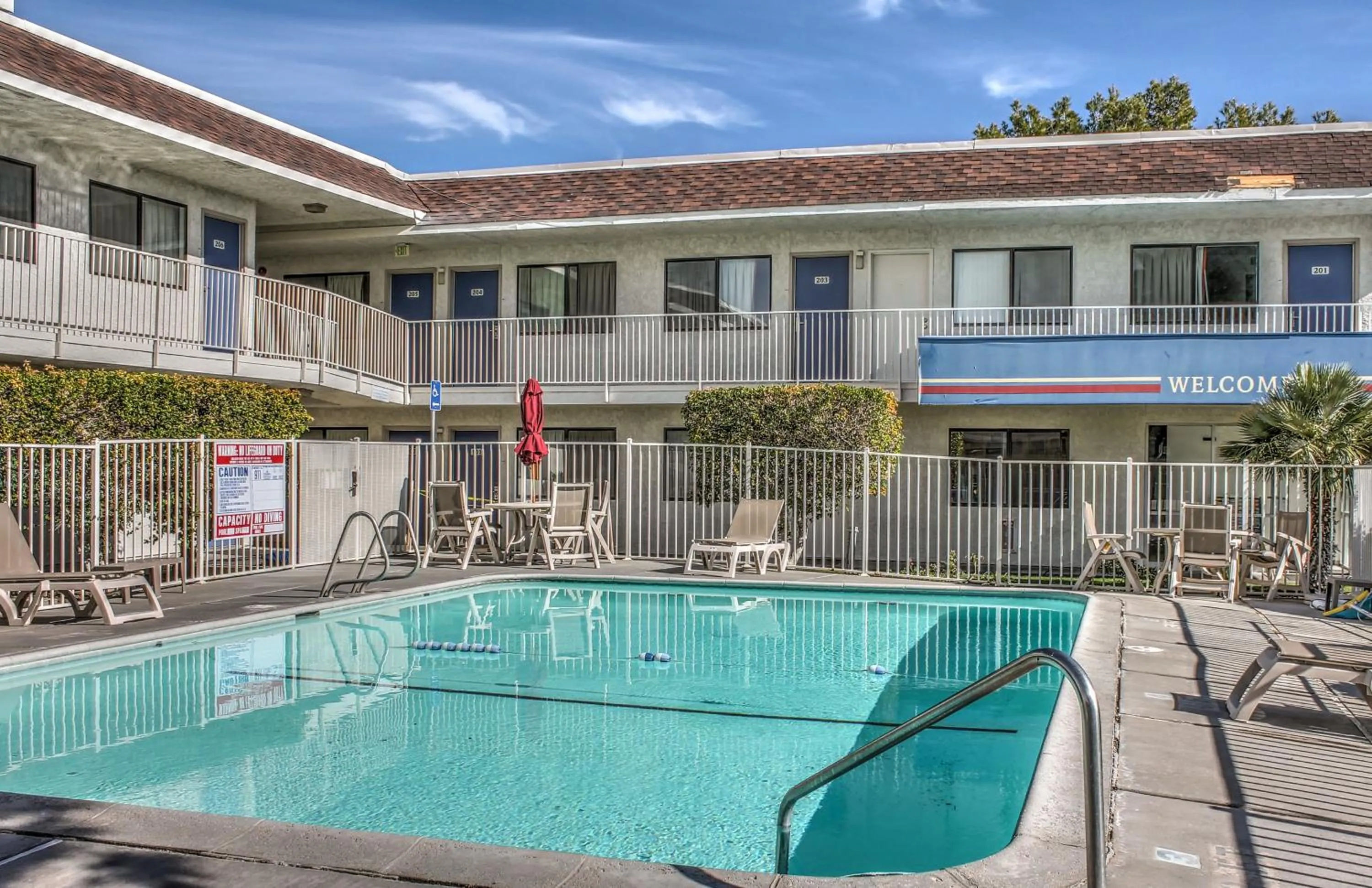 Swimming pool in Motel 6-Mojave, CA