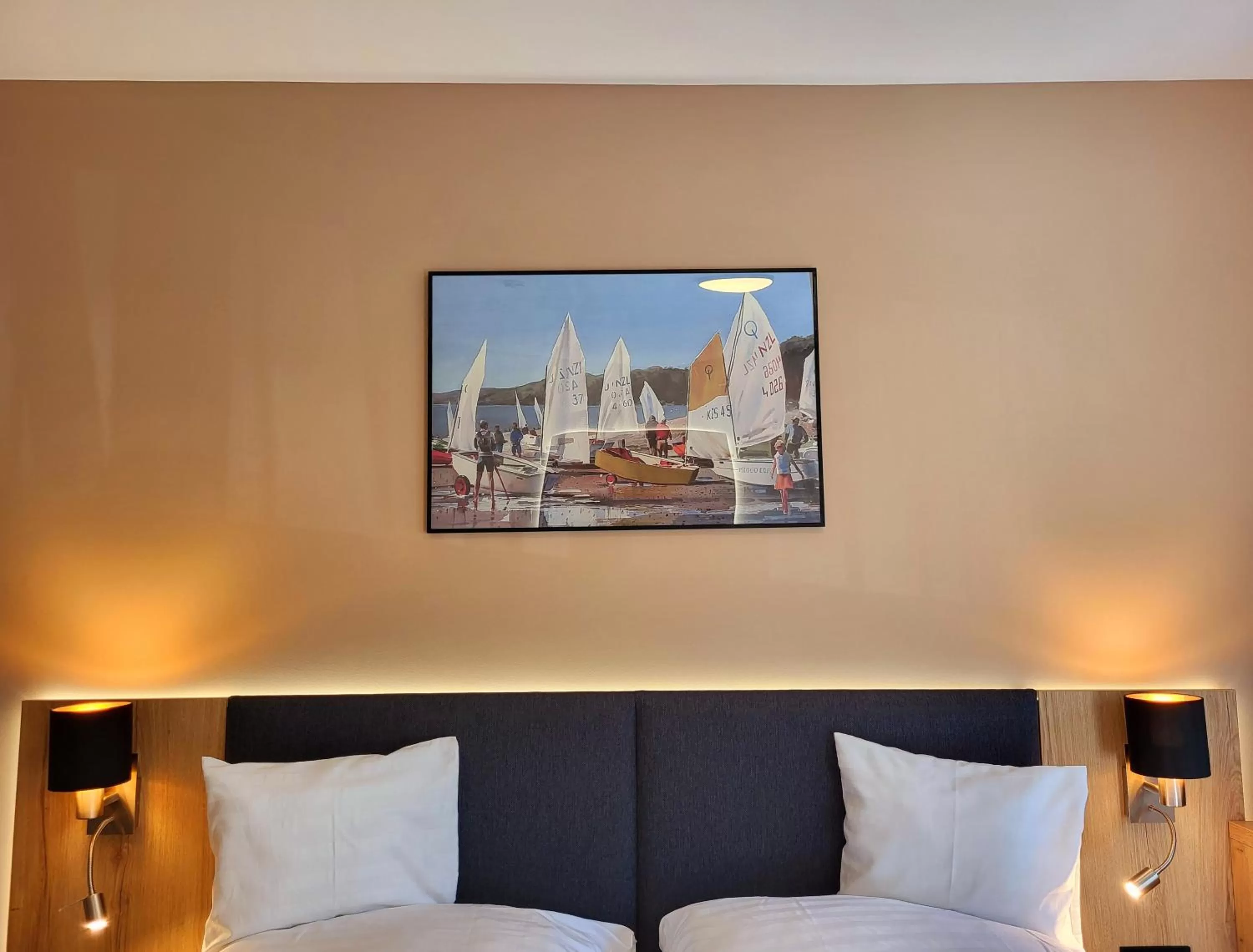 Bed in Villa Bauhaus Wellness Apart-Hotel