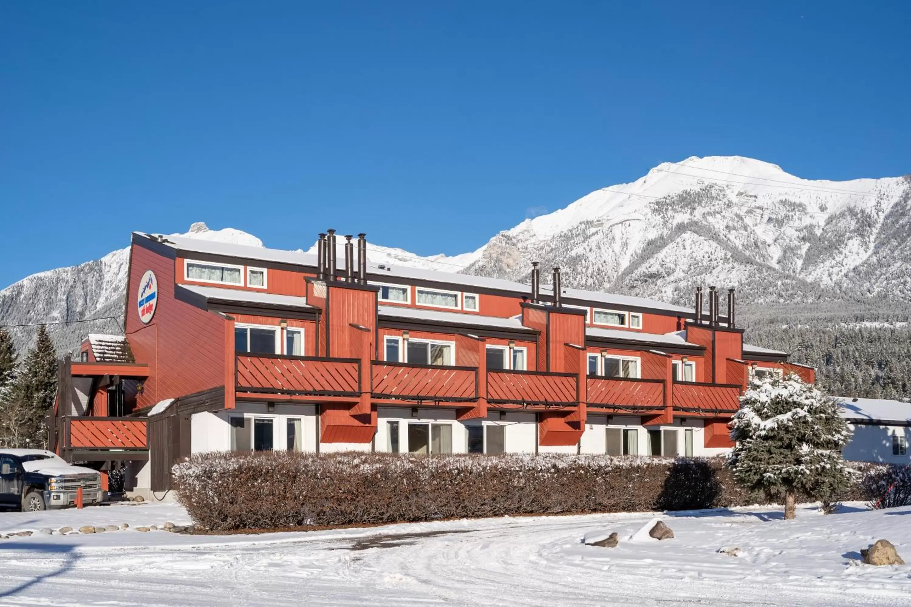 Property building, Winter in Rocky Mountain Ski Lodge