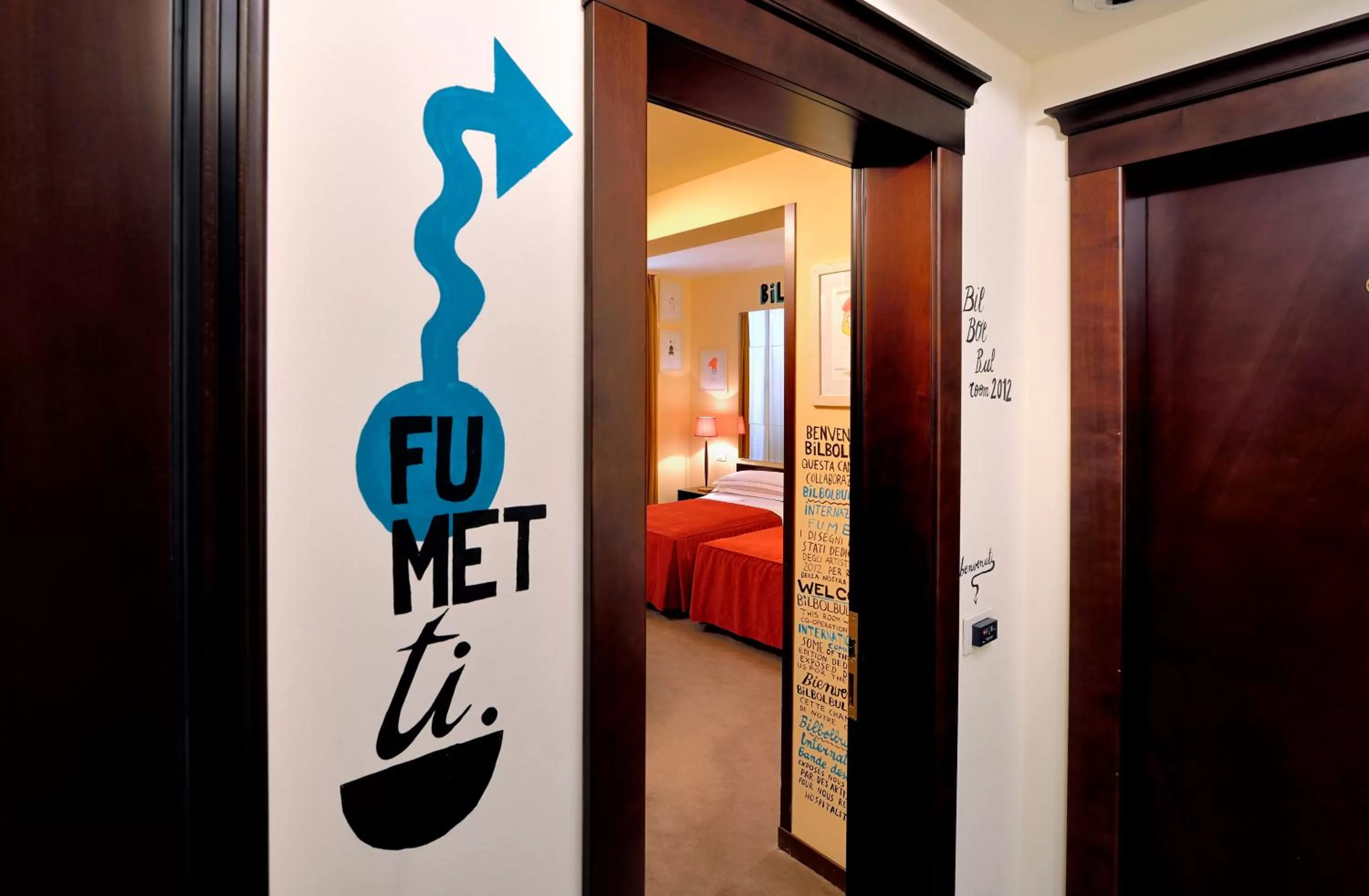 Decorative detail, Bed in Phi Hotel Bologna