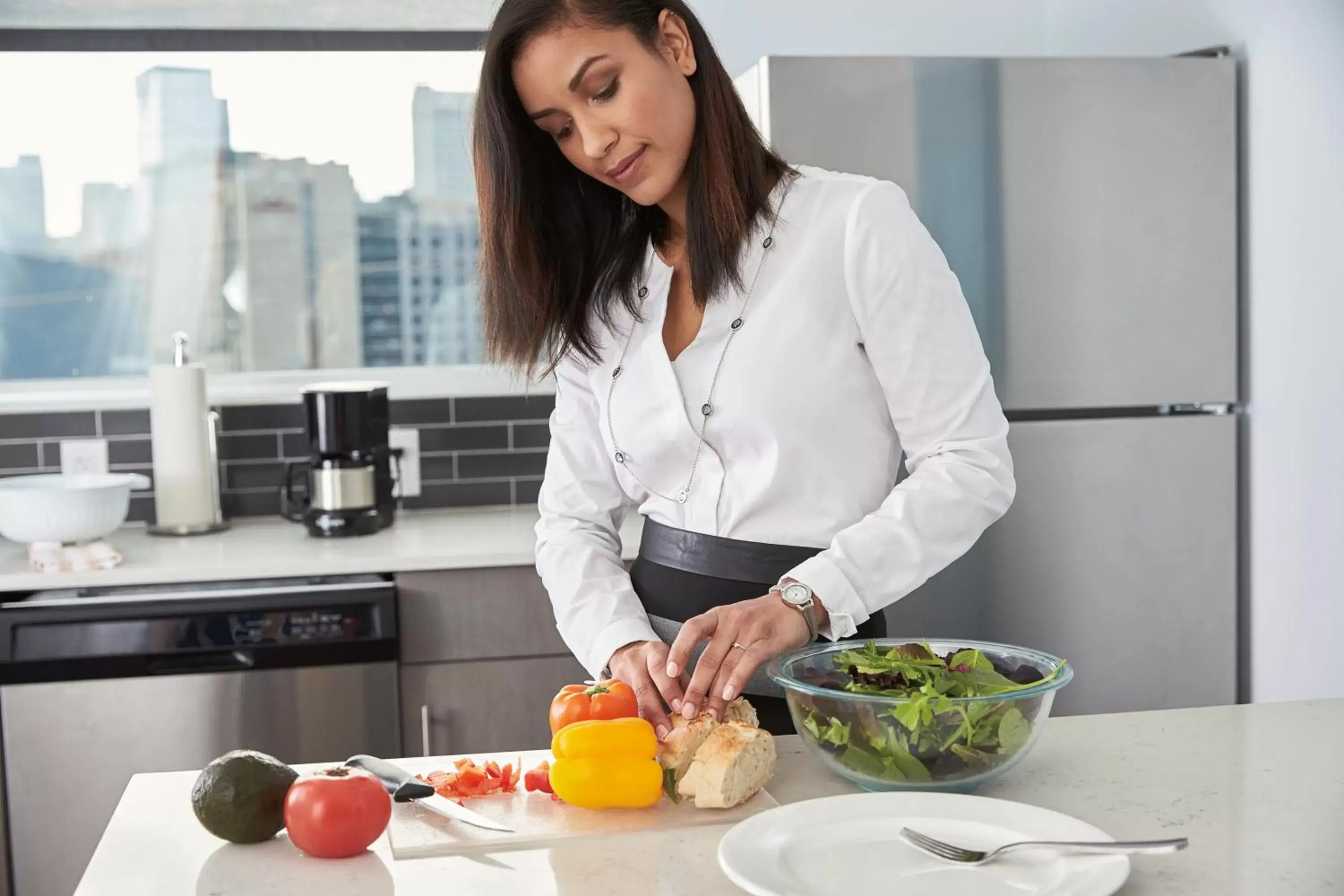 Kitchen or kitchenette, Food in Hyatt House Dallas Uptown