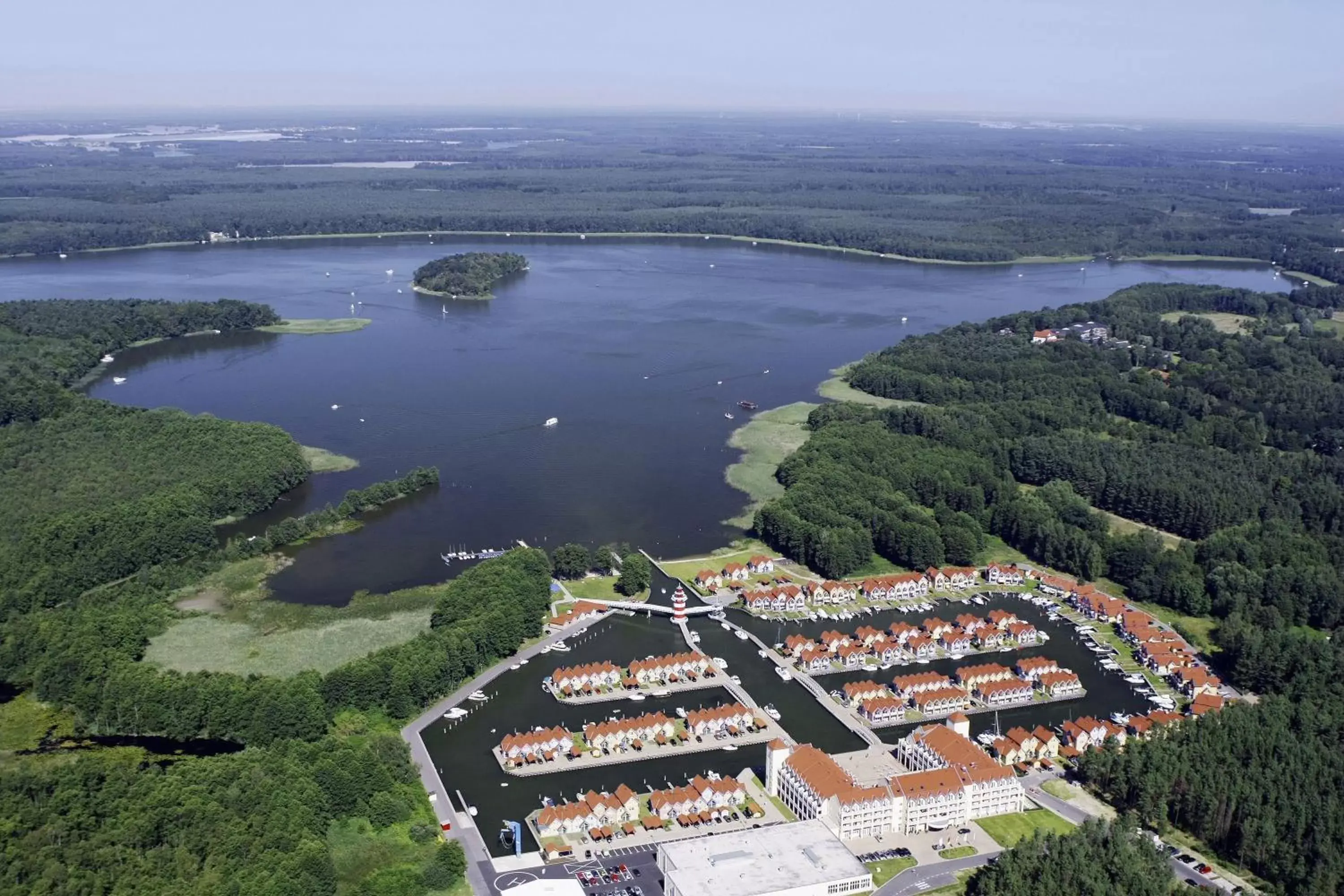 Bird's eye view, Bird's-eye View in Precise Resort Hafendorf Rheinsberg