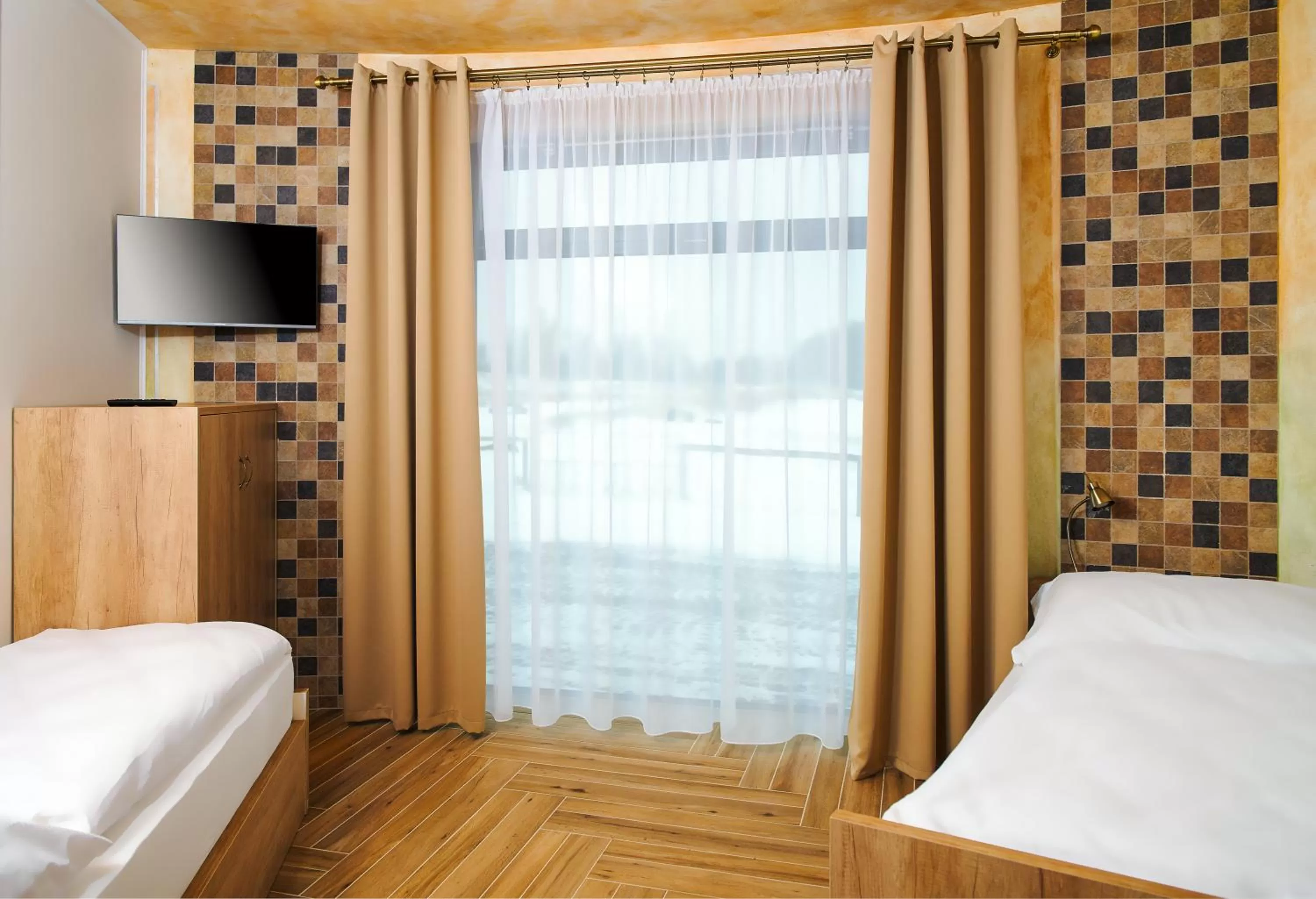 Bed in Hotel Dymník