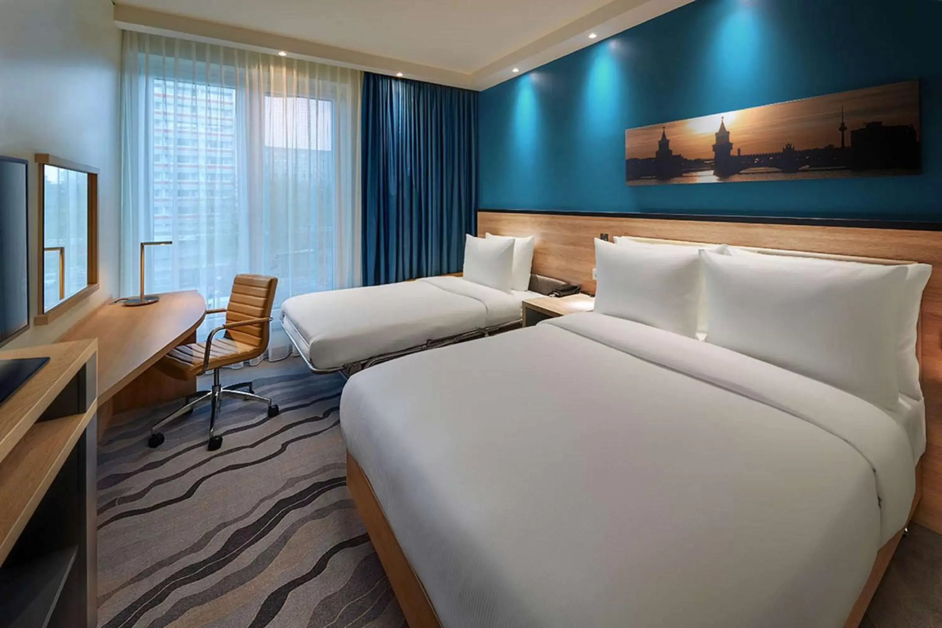 Bed in Hampton by Hilton Berlin City Centre Alexanderplatz Bed in Hampton by Hilton Berlin City Centre Alexanderplatz