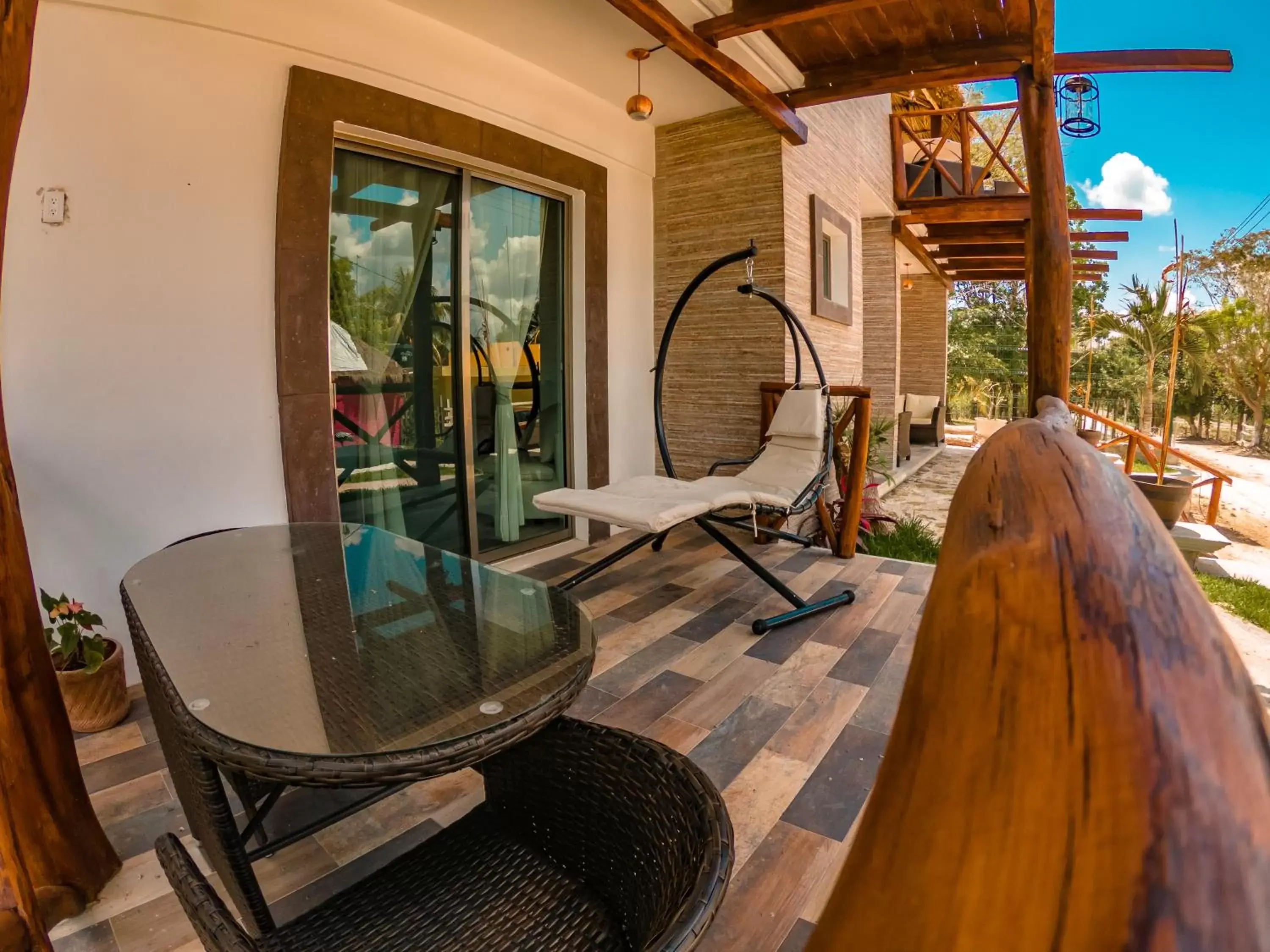 Balcony/Terrace in Hotel Pancho Villas Bacalar Vista a Laguna