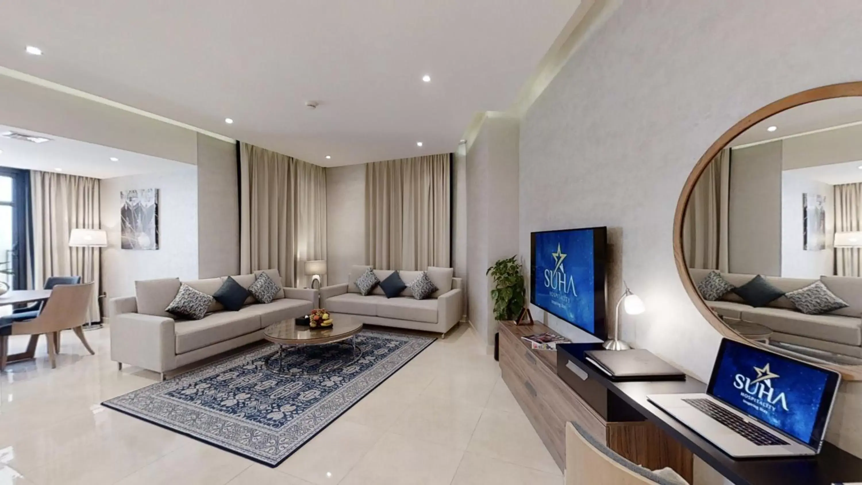 Living room, TV/Entertainment Center in Suha Park Luxury Hotel Apartments, Waterfront Jaddaf