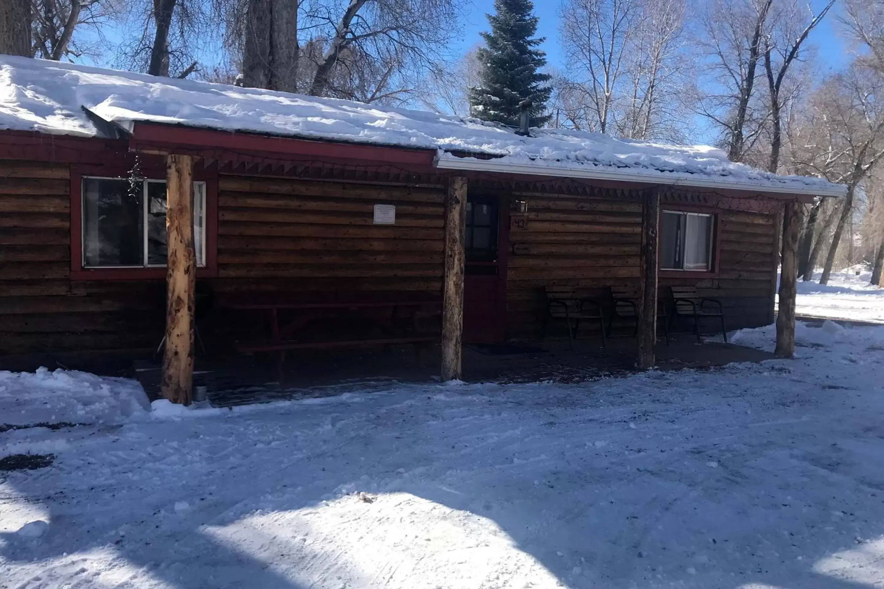 Patio, Winter in Elkhorn Lodge