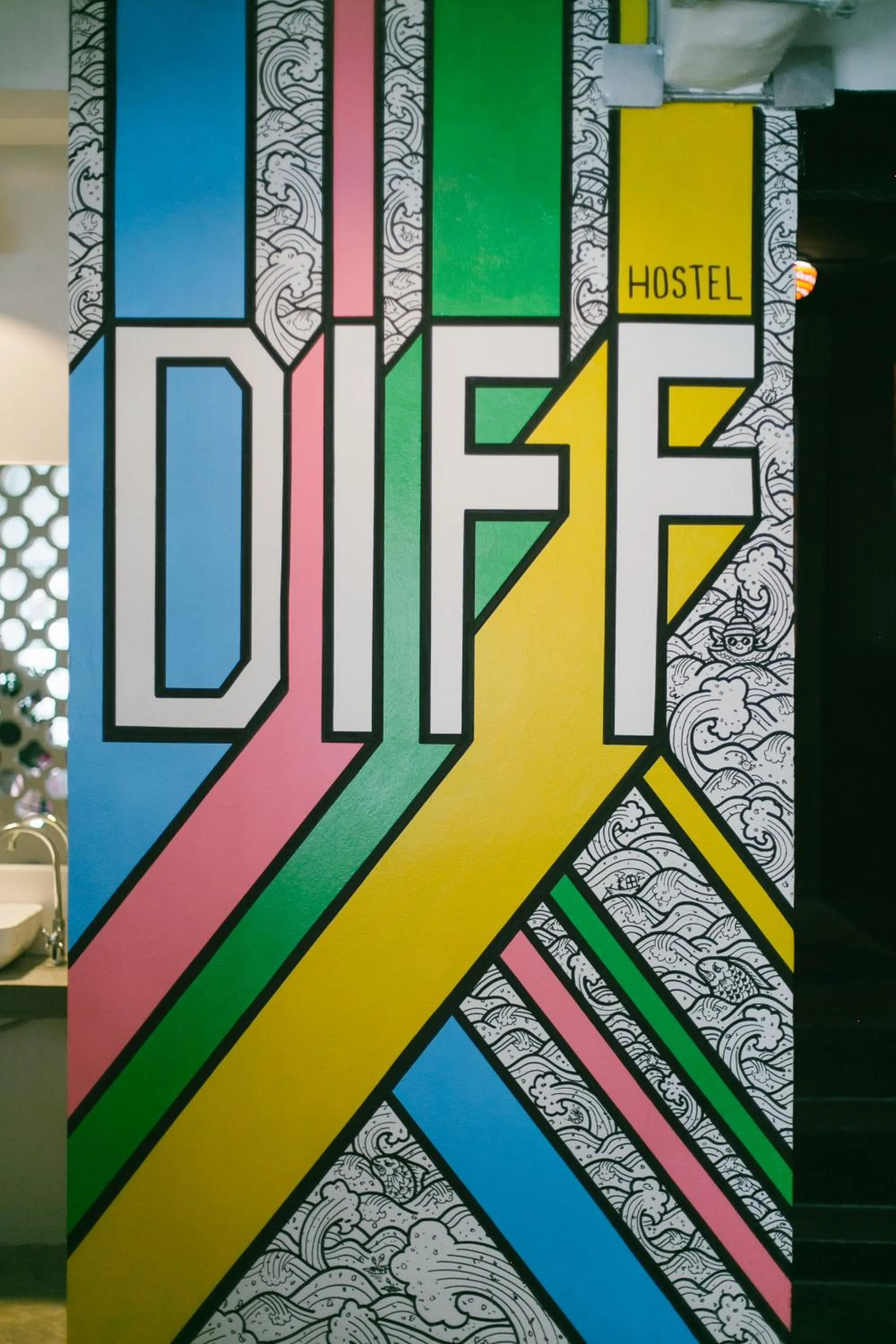 Decorative detail in Diff Hostel