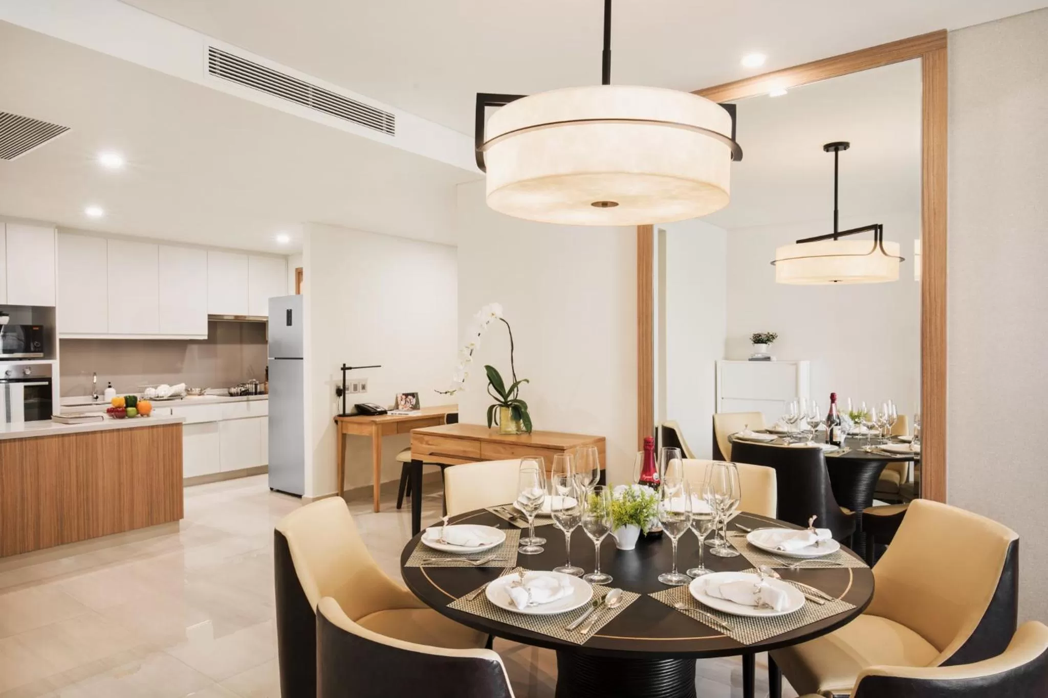 Dining area in Oakwood Residence Saigon