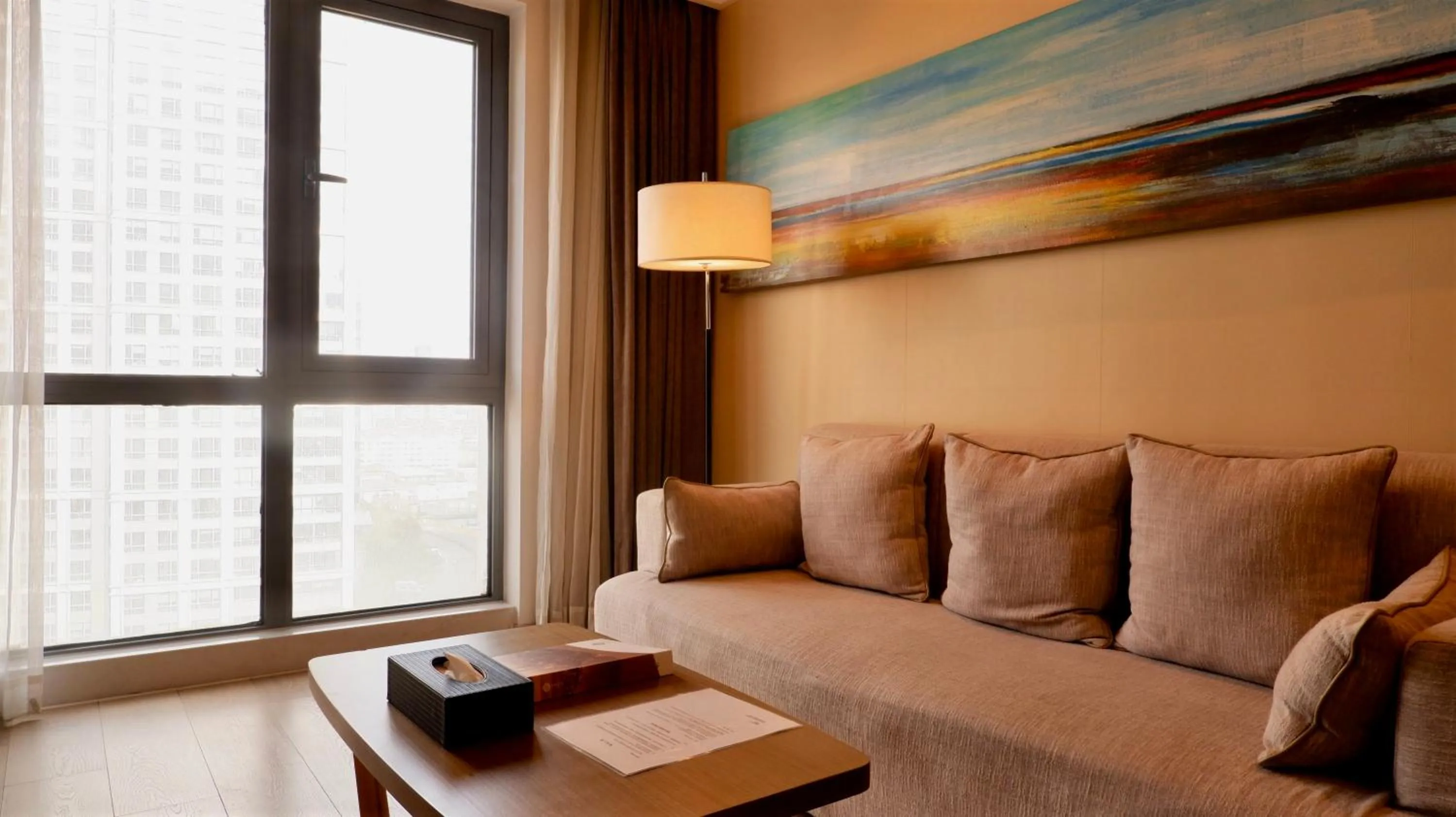 Living room in Sincere Residence Changfeng - Changfeng Ecological Business District - Near Exit 3 of Changfeng Park Station on Subway Line 15