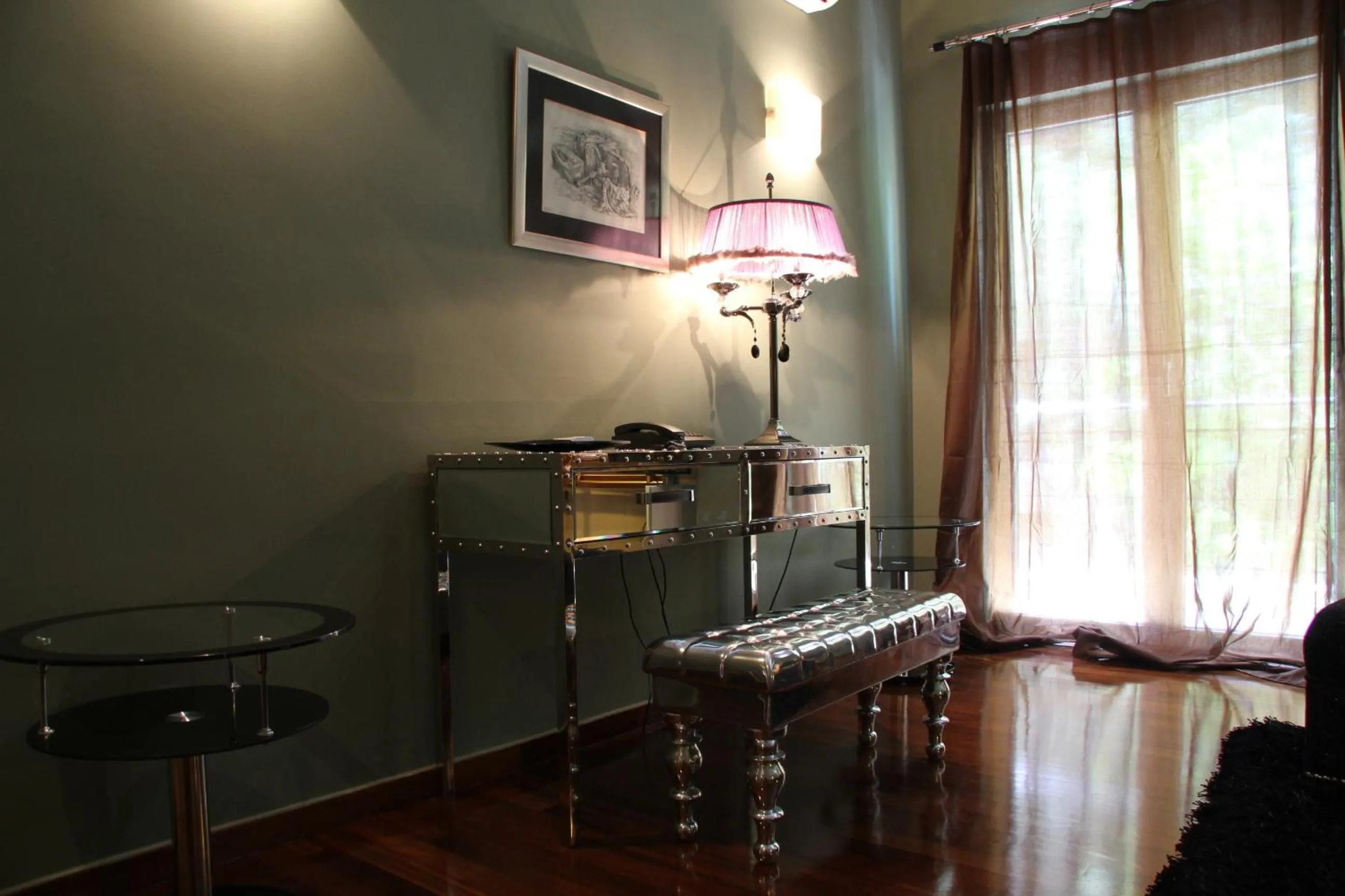 Seating area in Andromeda Suites