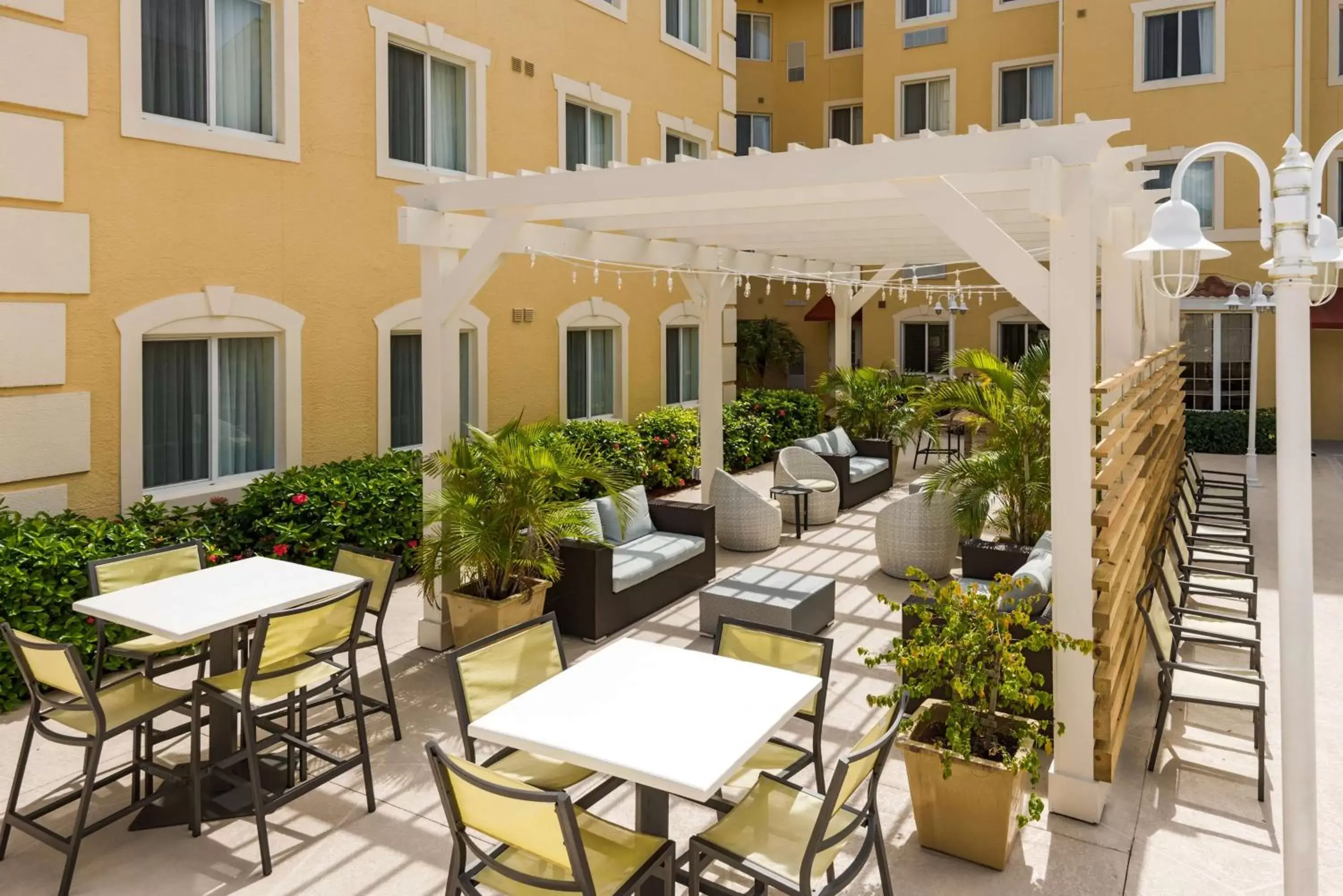 Inner courtyard view in Homewood Suites by Hilton Bonita Springs