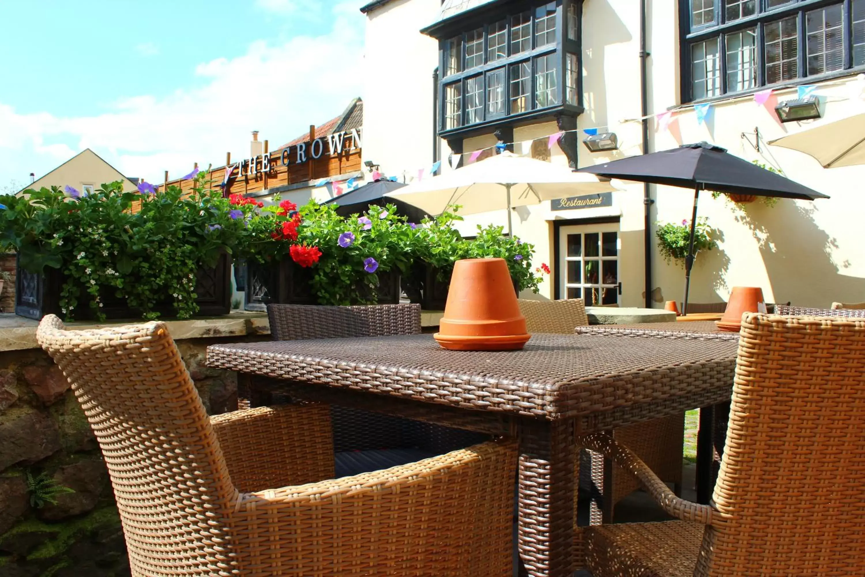 Patio in The Crown at Wells, Somerset