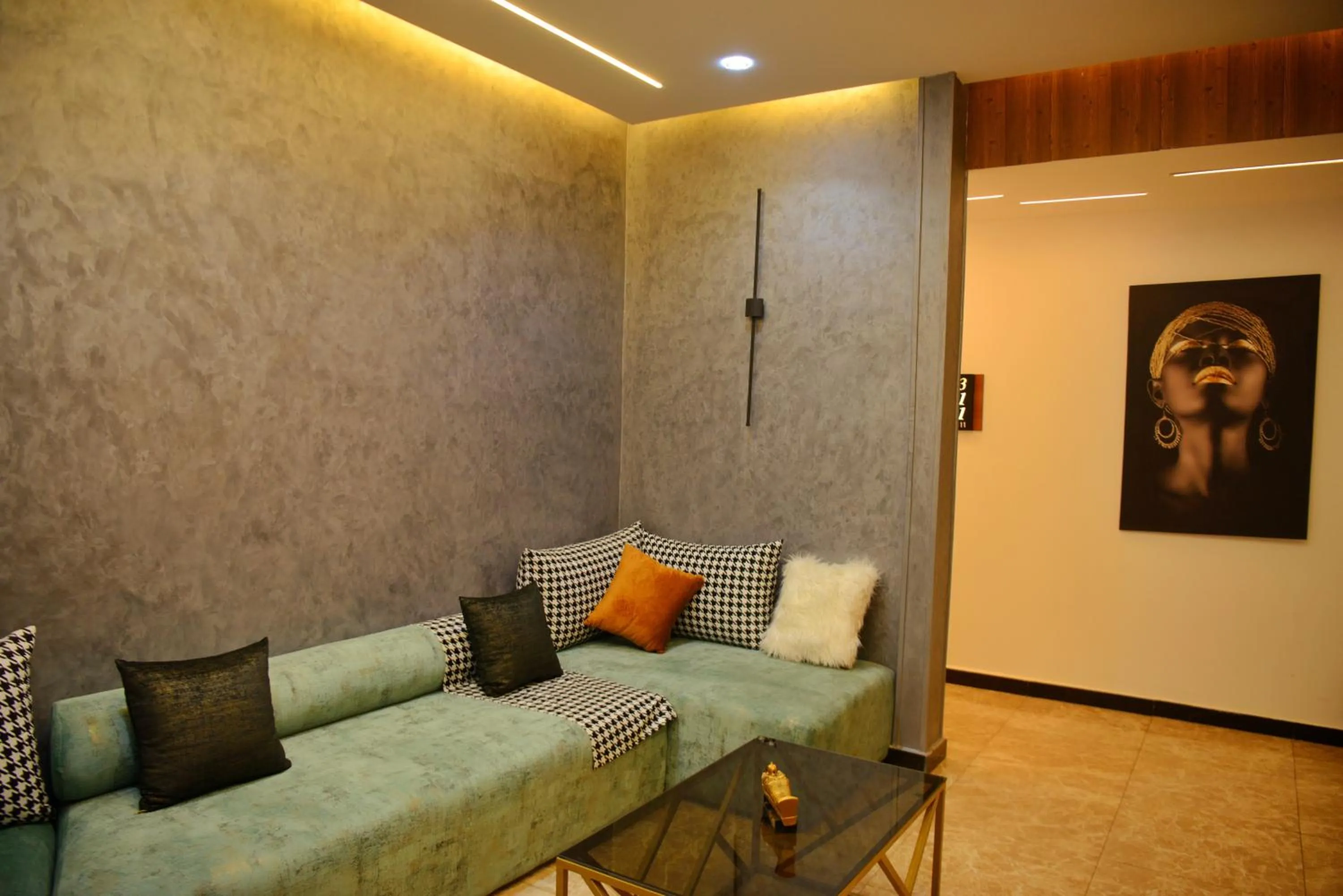 Seating area in Museum Plaza