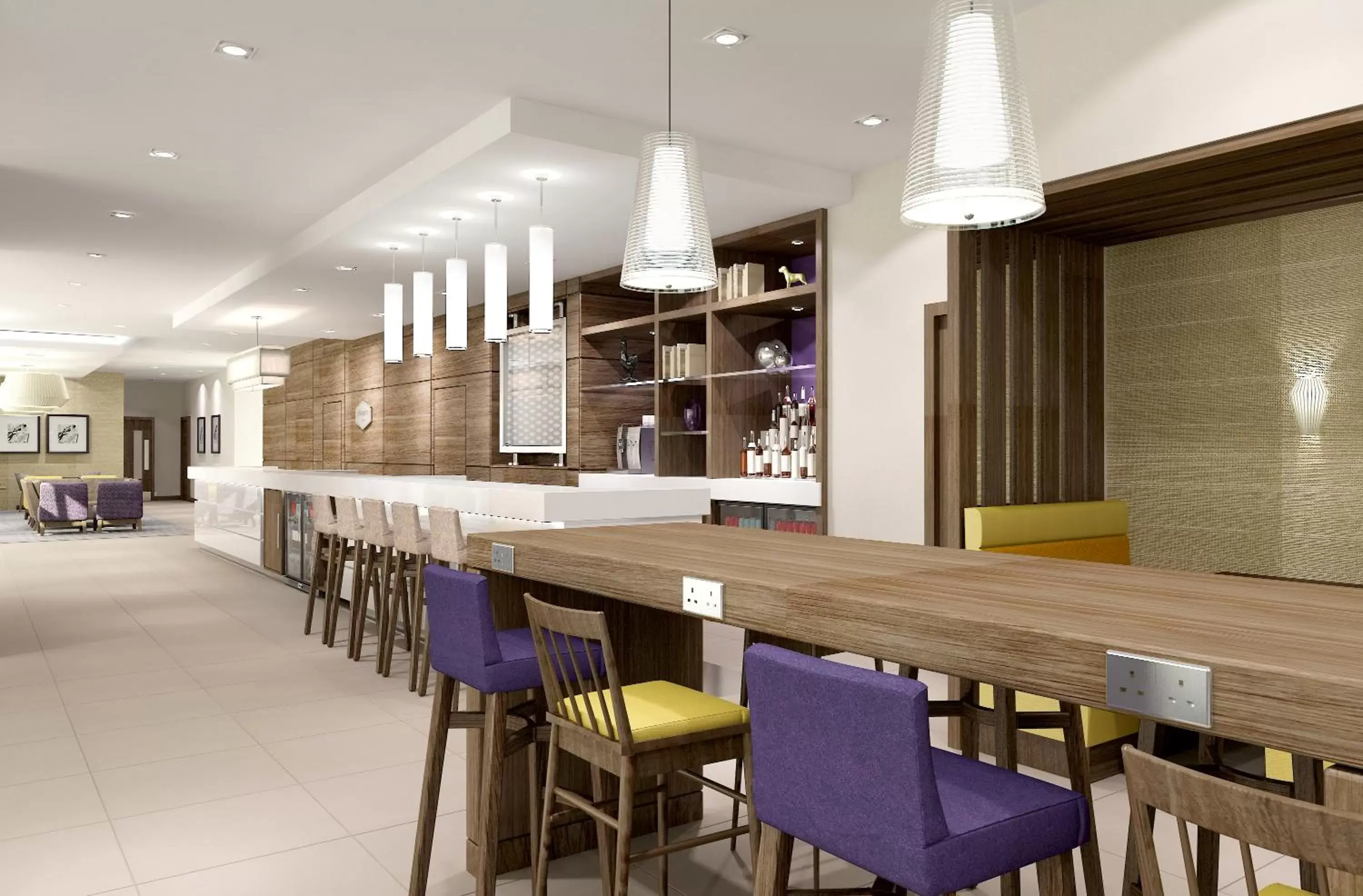 Seating area, Restaurant/Places to Eat in Hampton by Hilton Oxford