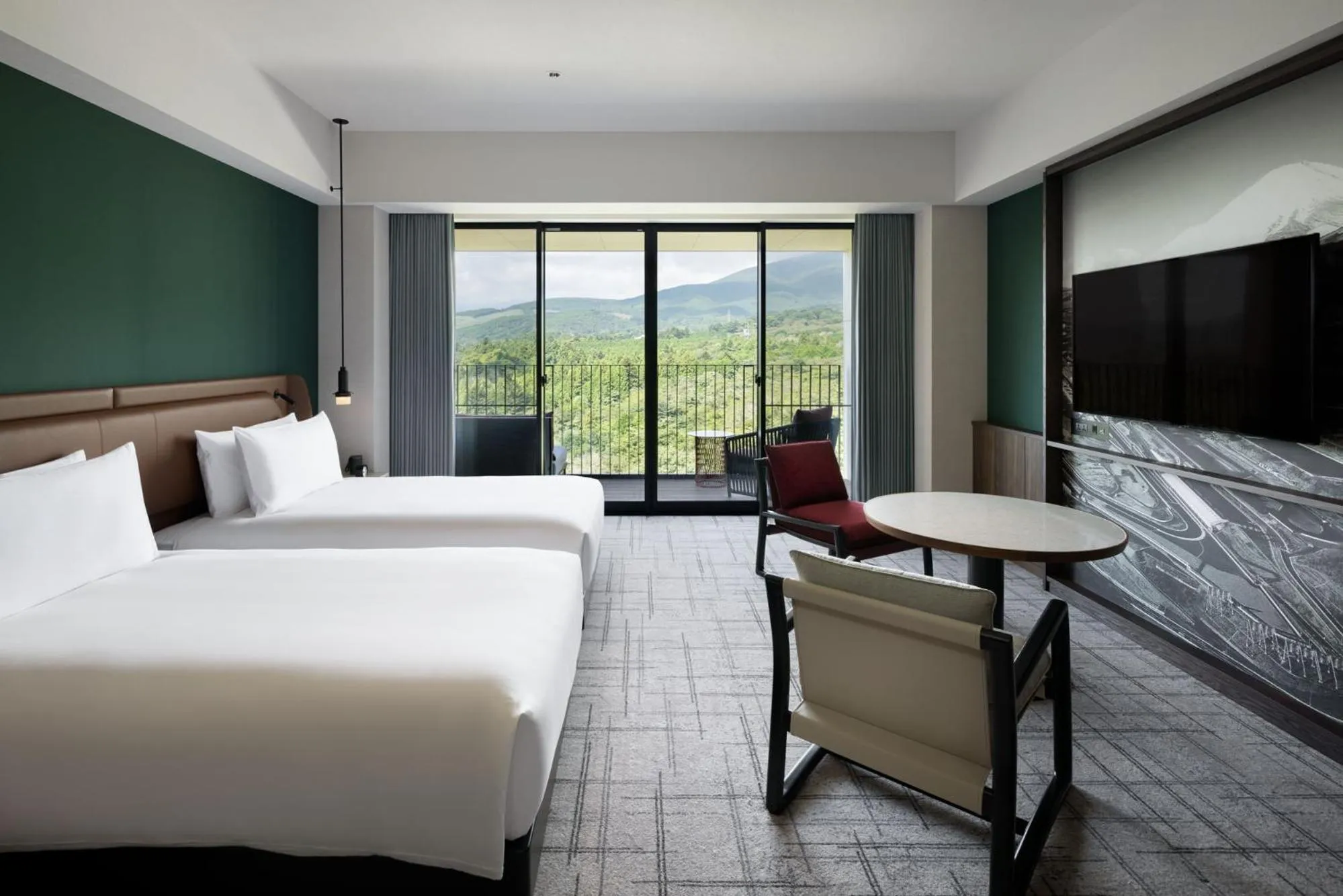 Natural landscape, Bed in Fuji Speedway Hotel, in The Unbound Collection by Hyatt