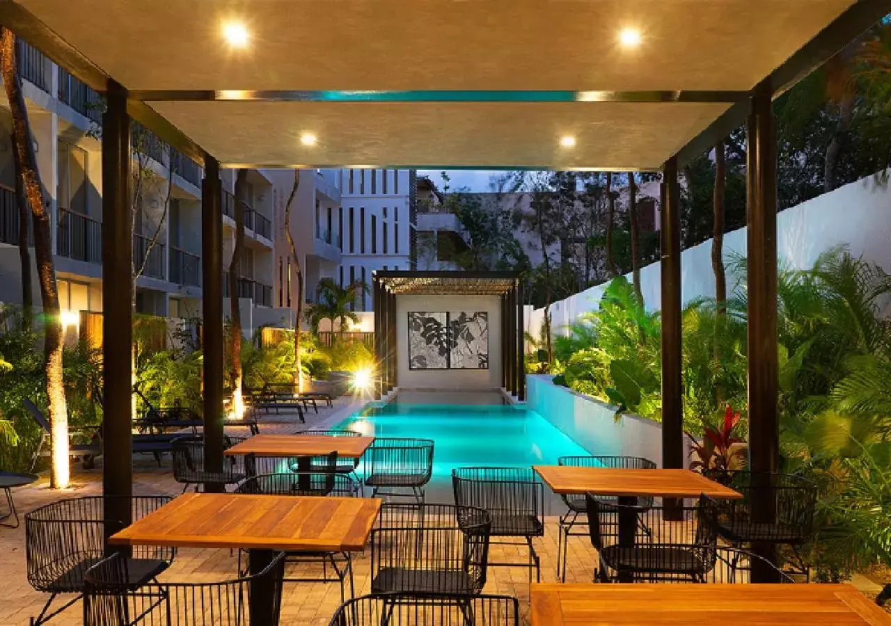 Patio, Swimming Pool in ARUNA TULUM-Luxury Studios & Apartments