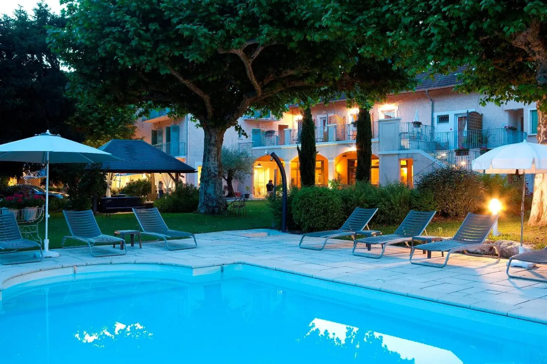 Swimming Pool in Logis Auberge Saint Simond