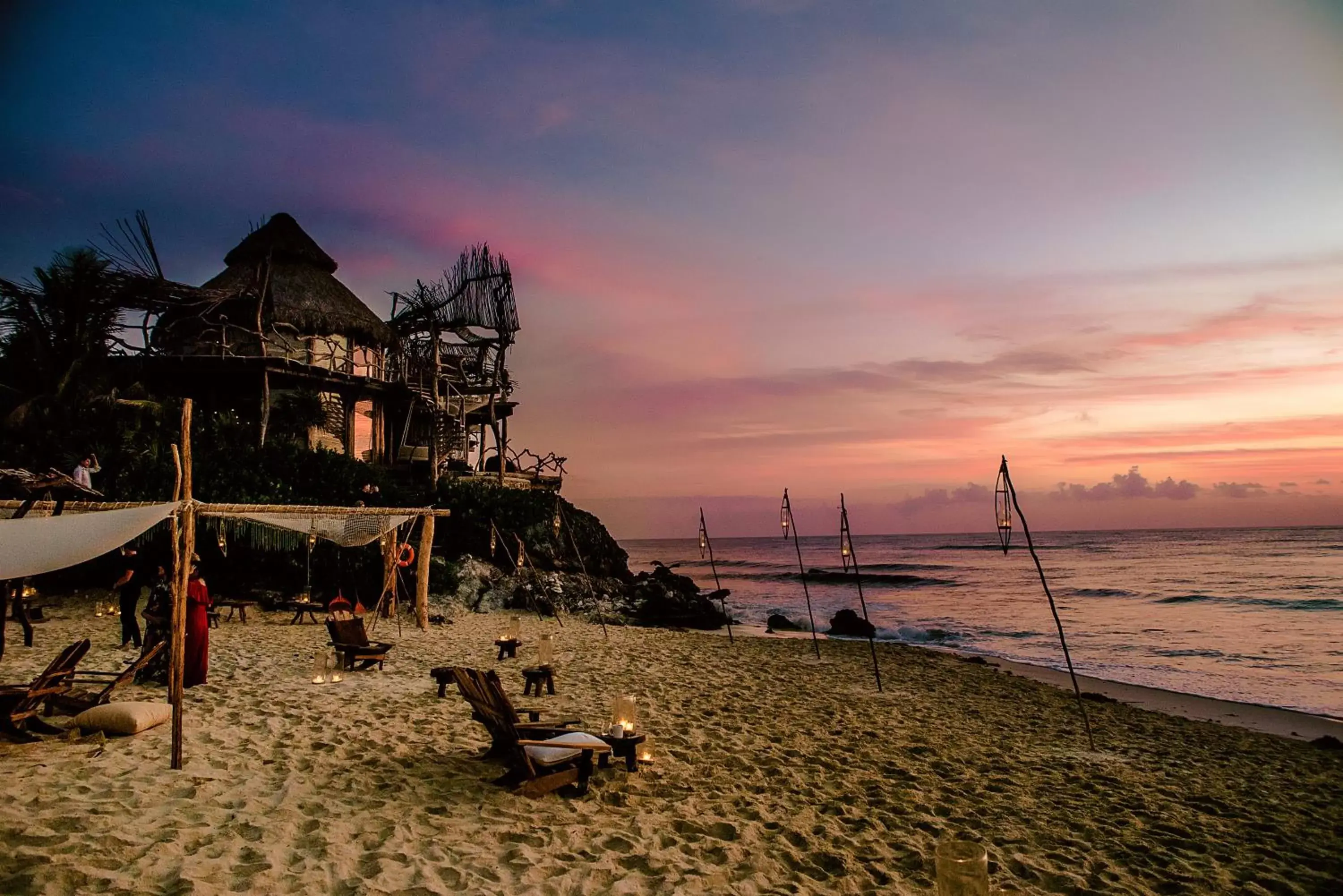 Sunset, Beach in Azulik