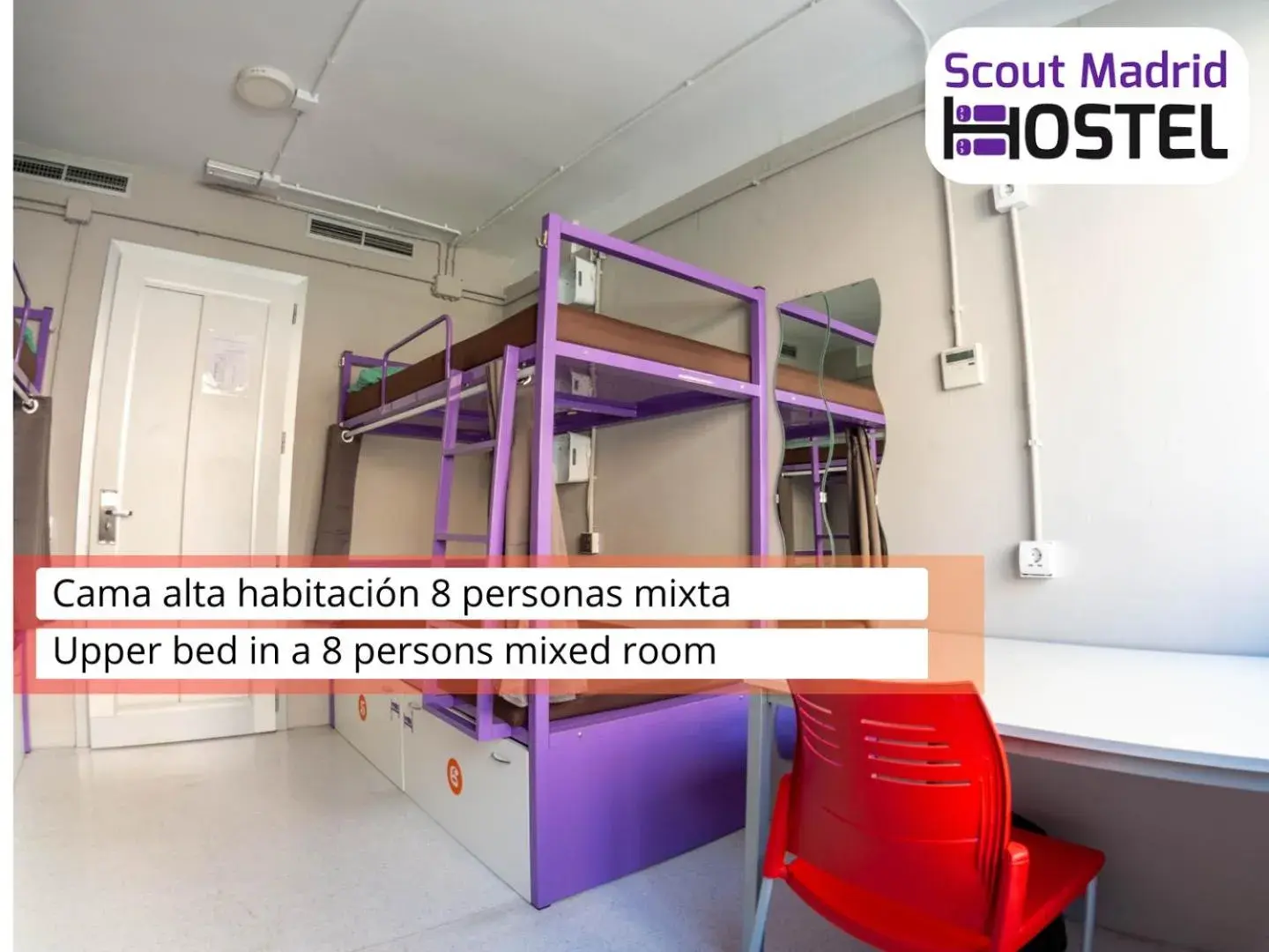 Bedroom in Scout Madrid Hostel