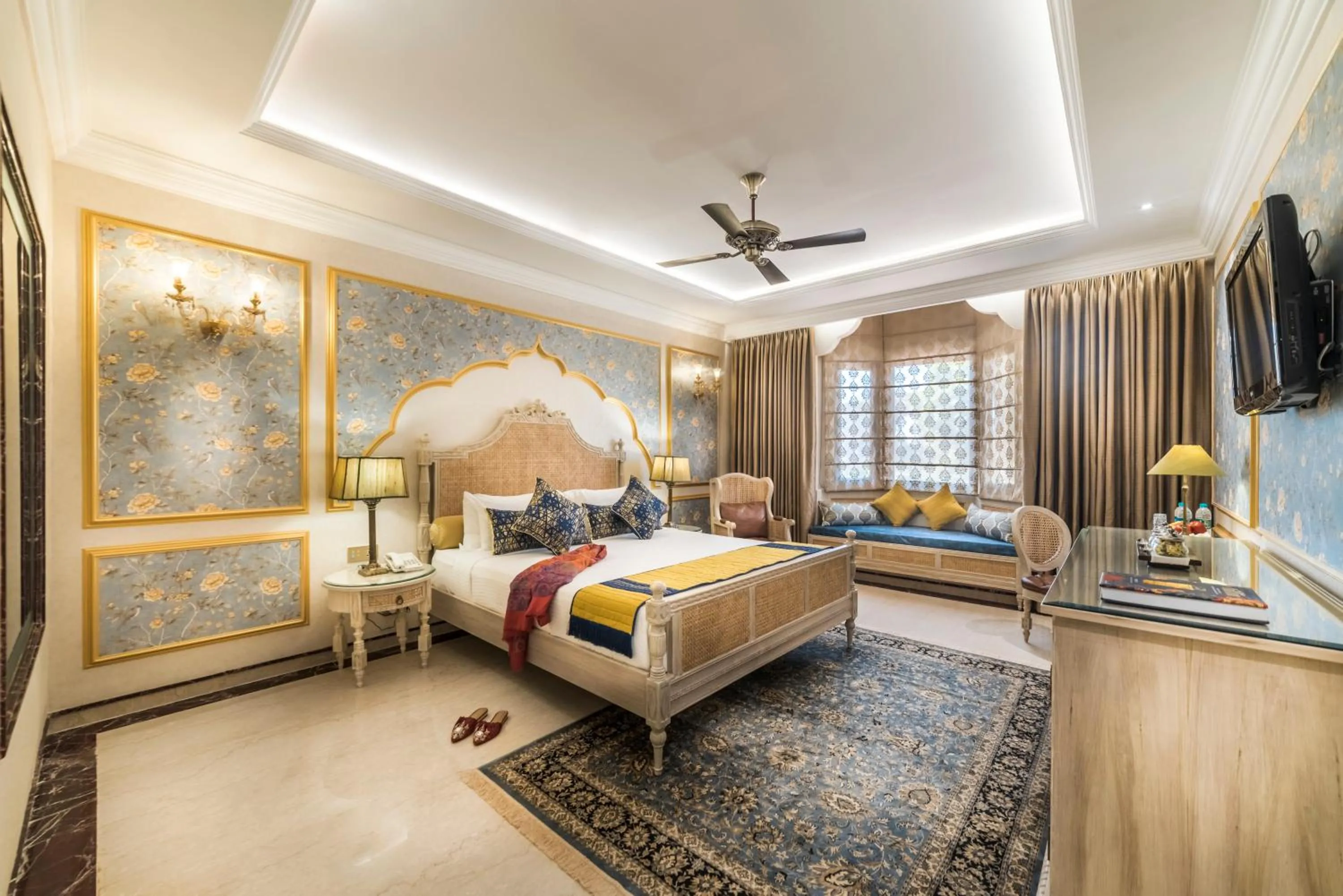 Photo of the whole room, Bed in Fort Rajwada,Jaisalmer