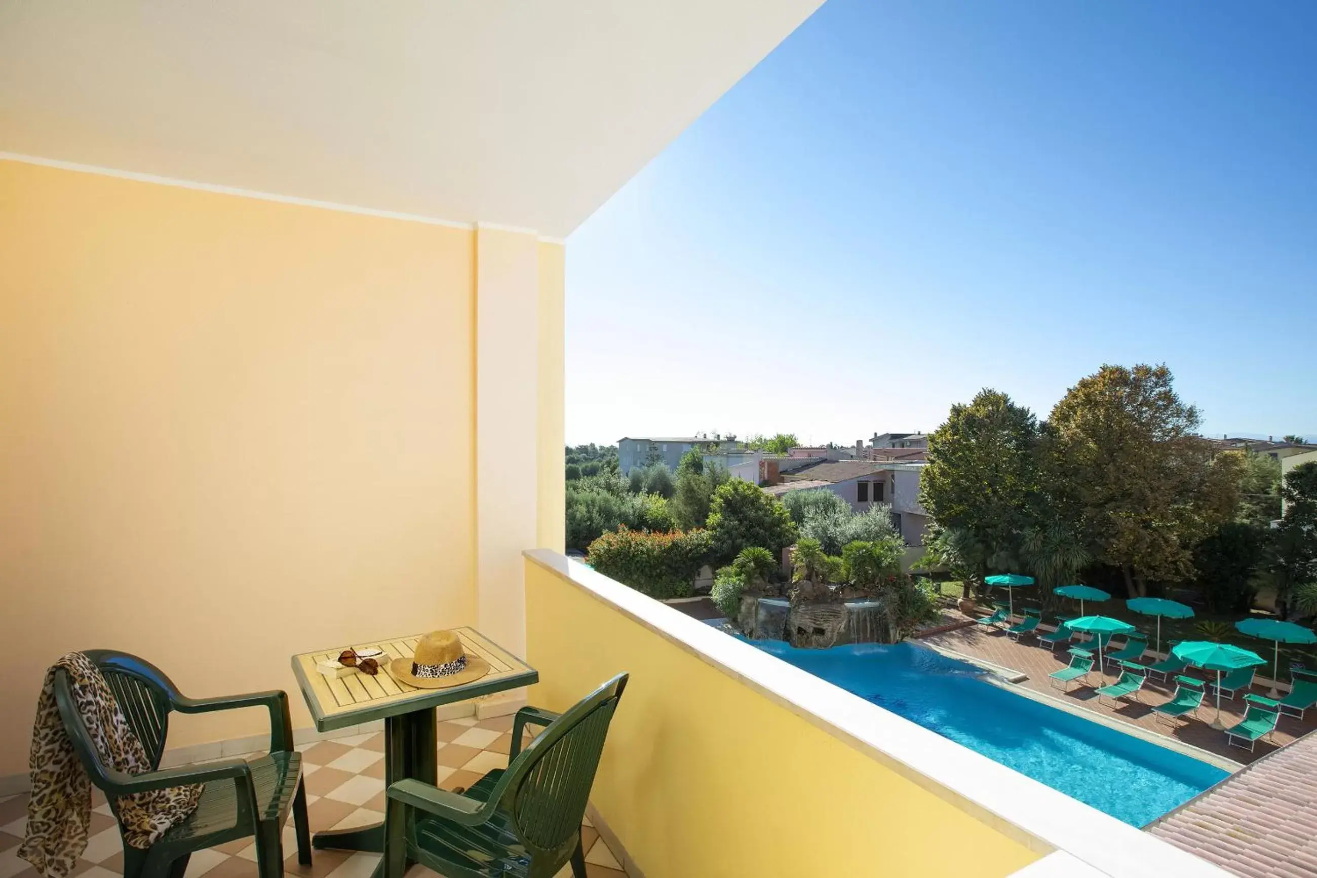 Balcony/Terrace, Pool View in Hotel Maria Rosaria