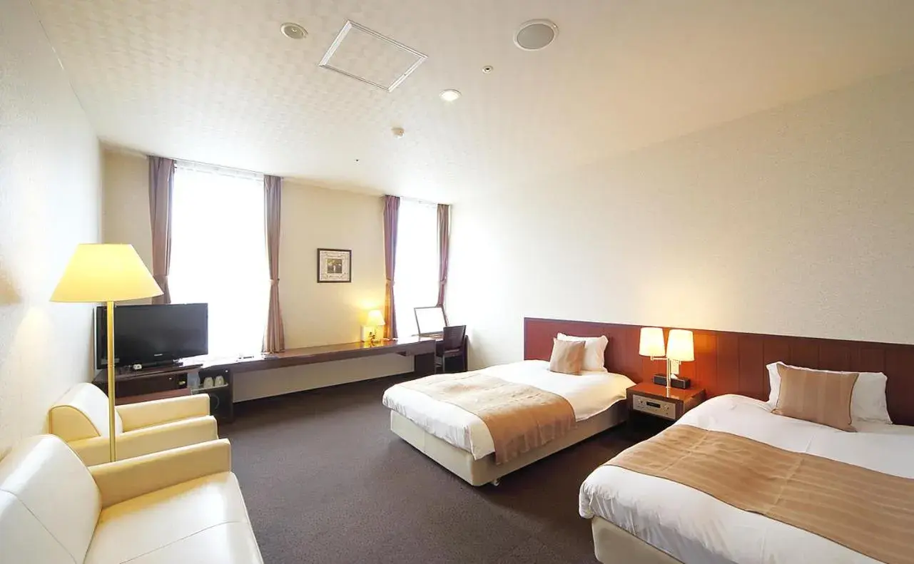 Bed in Asahikawa Toyo Hotel