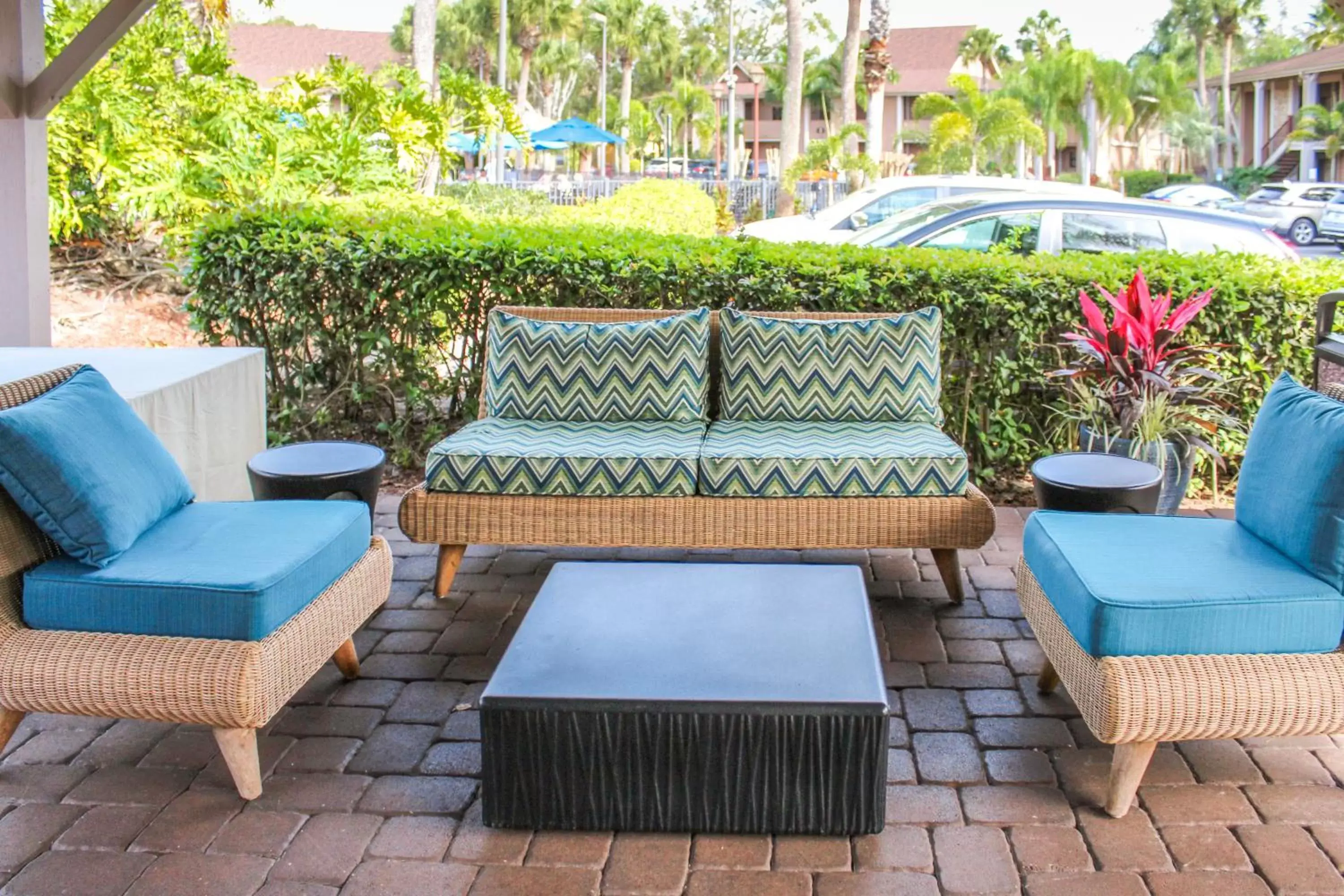 Seating area in Polynesian Isles Resort