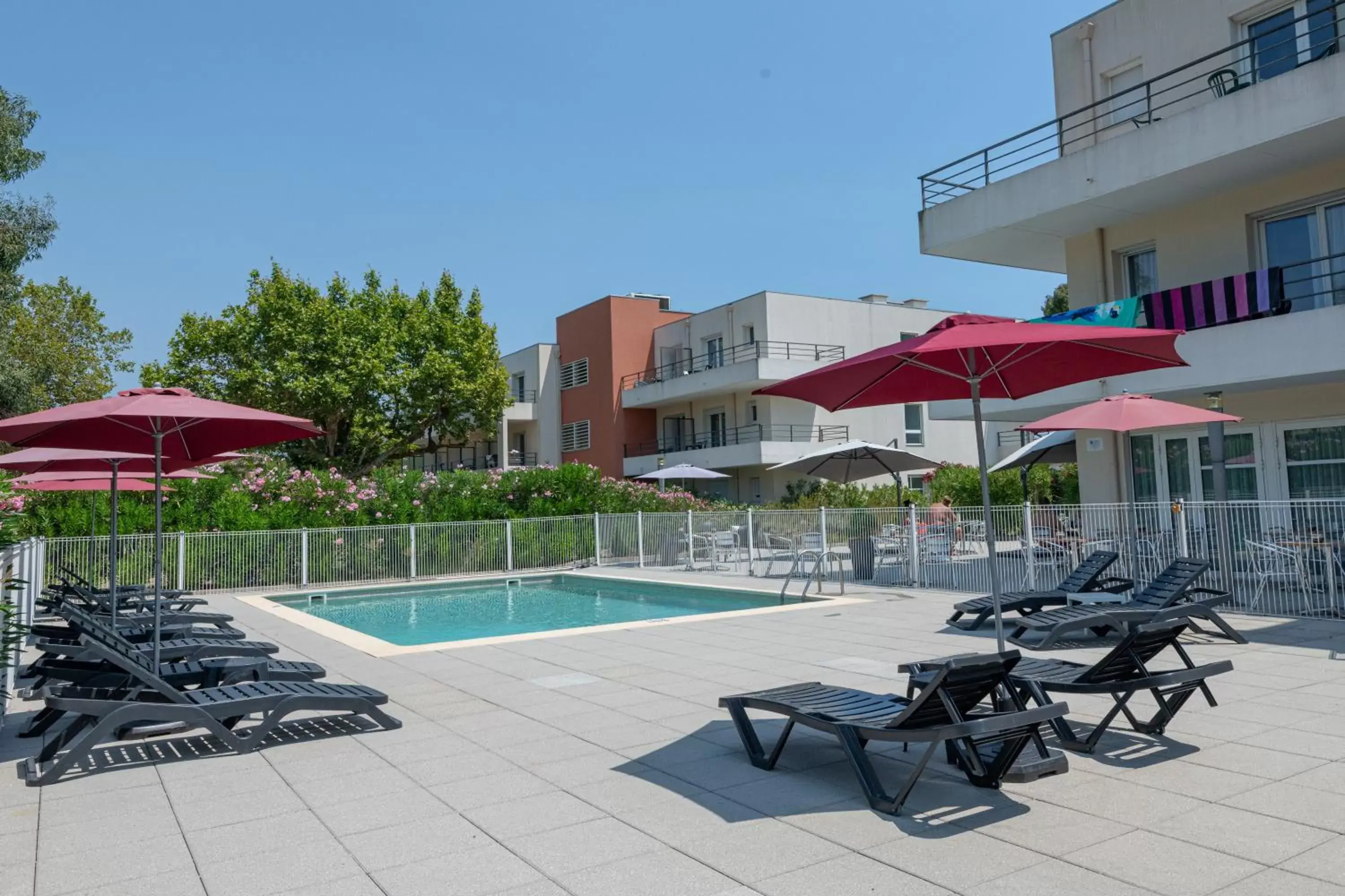 Patio, Swimming Pool in Zenitude Hôtel-Résidences Cannes Mandelieu Confort