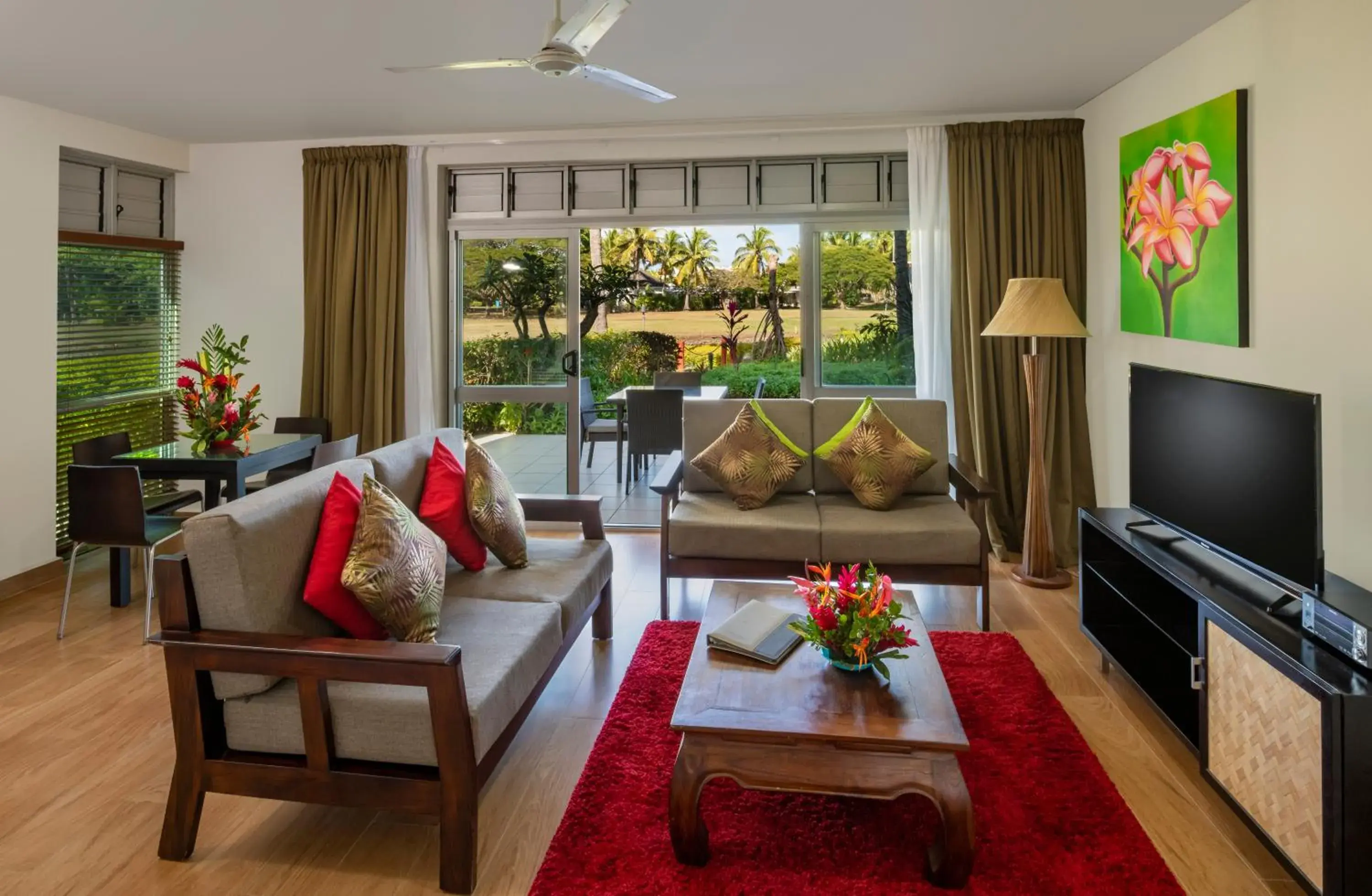 Communal lounge/ TV room, Seating Area in The Terraces Apartments Denarau