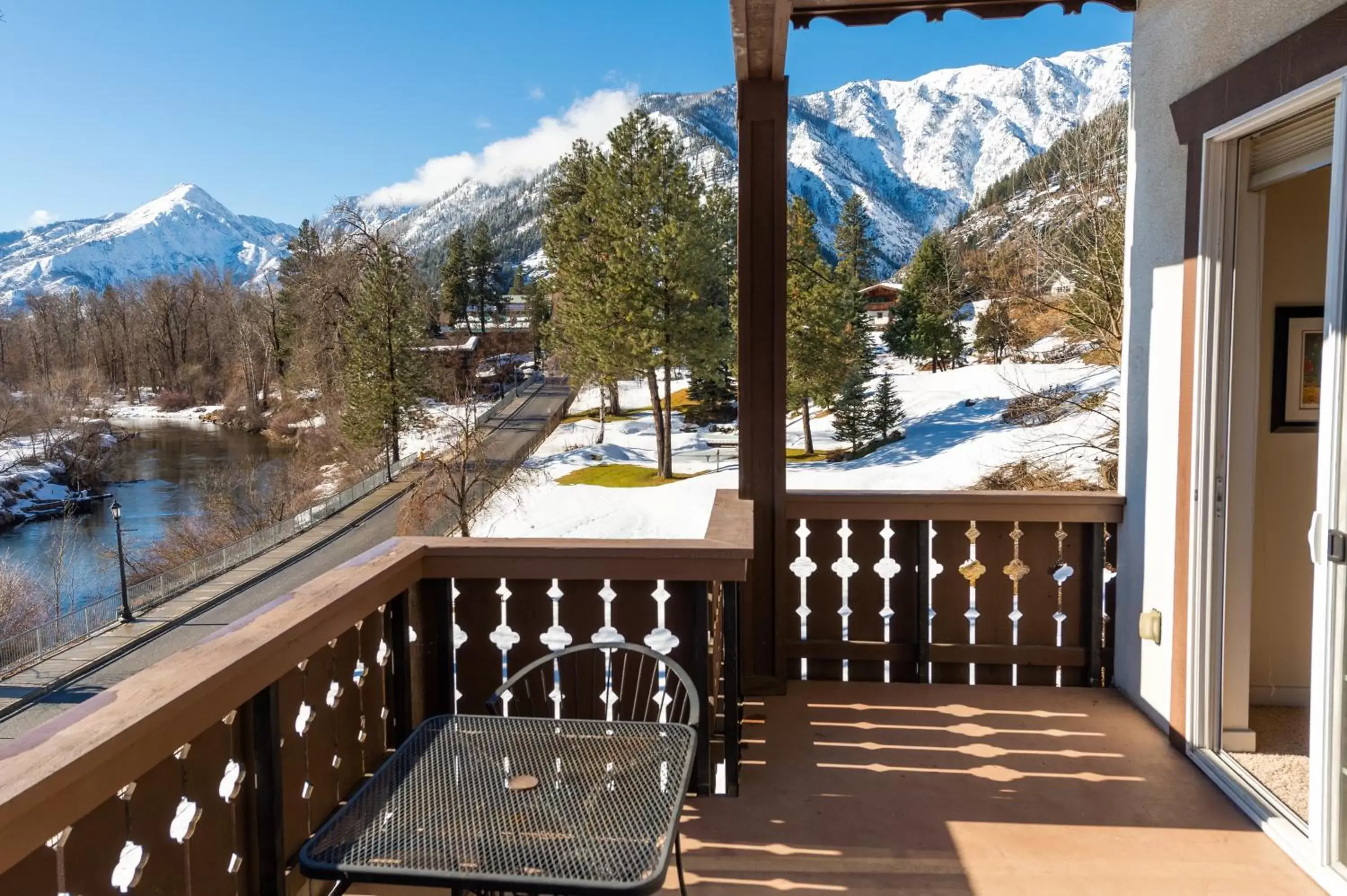 Balcony/Terrace, Winter in Obertal Inn