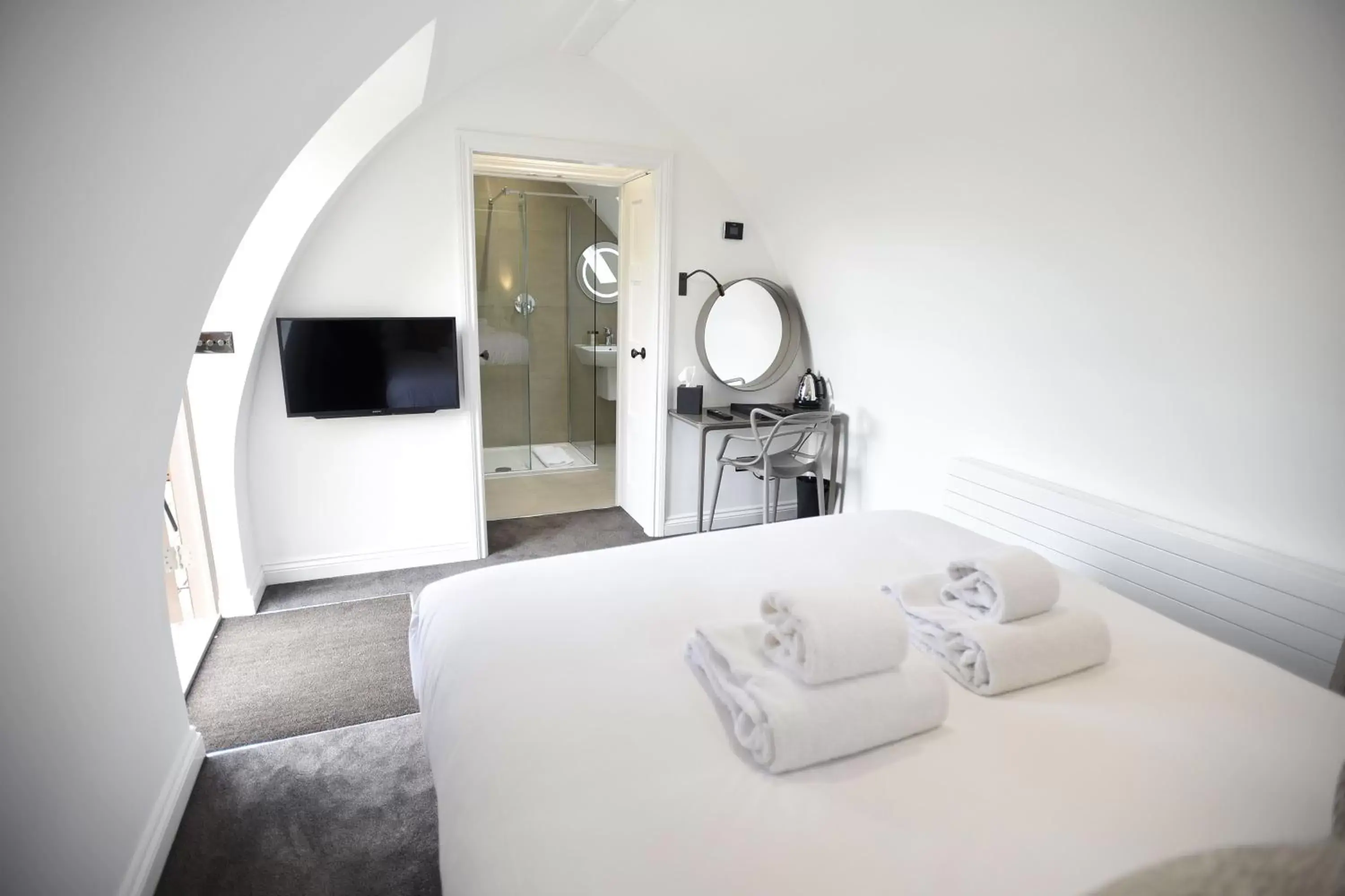 Bedroom in Tuddenham Mill Luxury Hotel
