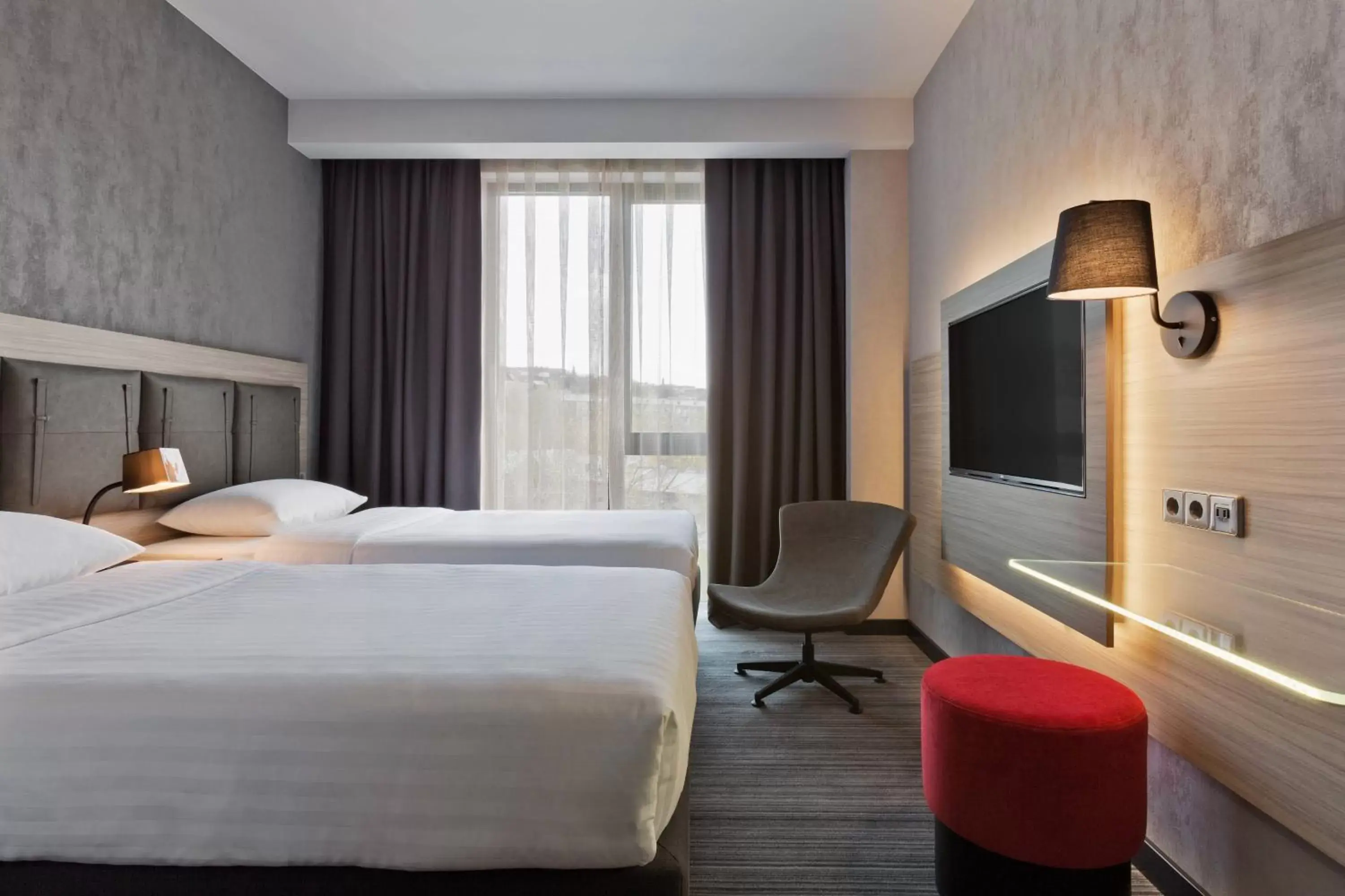 Photo of the whole room, Bed in Moxy by Marriott Tbilisi